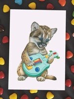 Baby Cougar Playing Guitar
