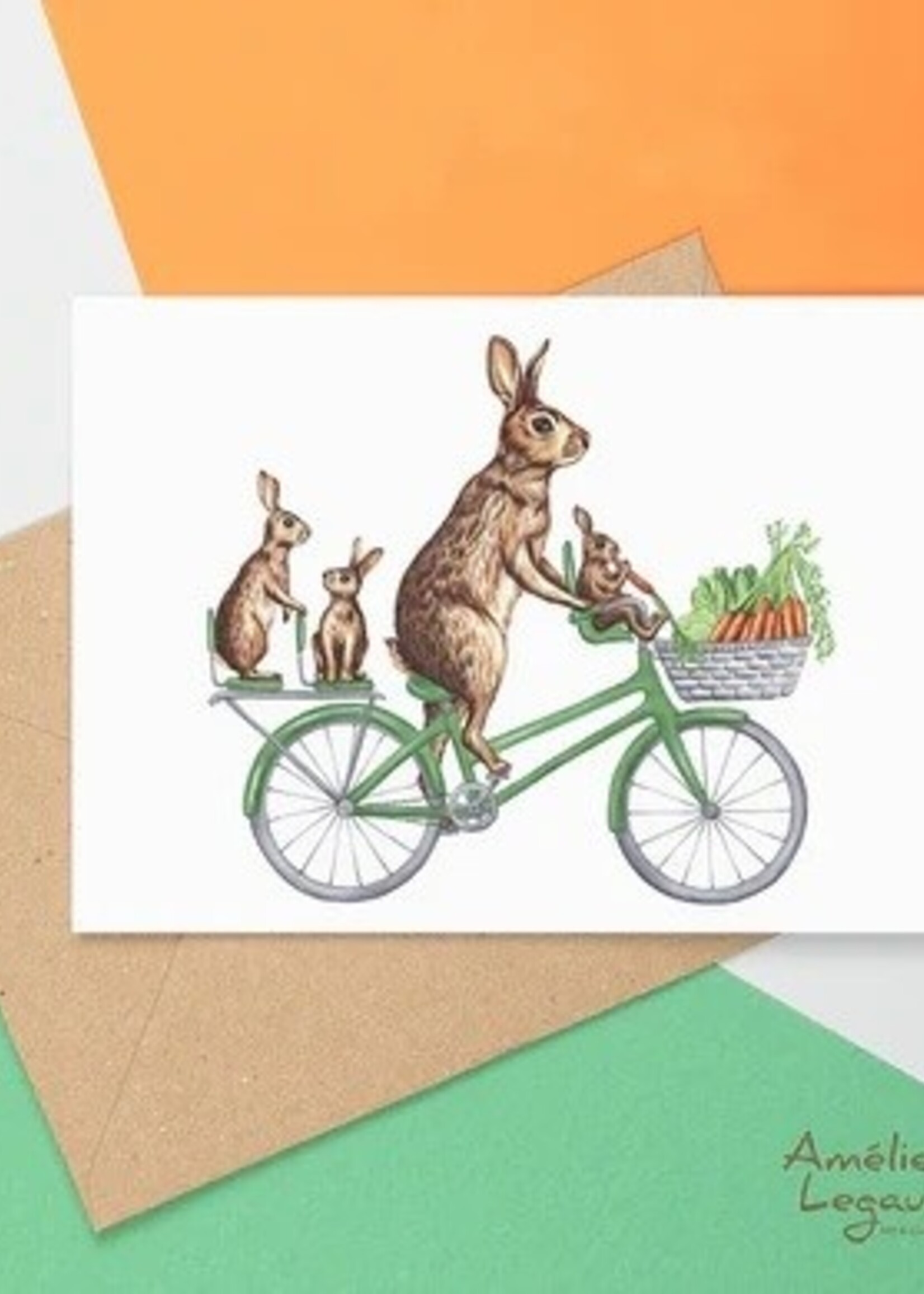 Amelie Legault Rabbits Riding A Bicyle