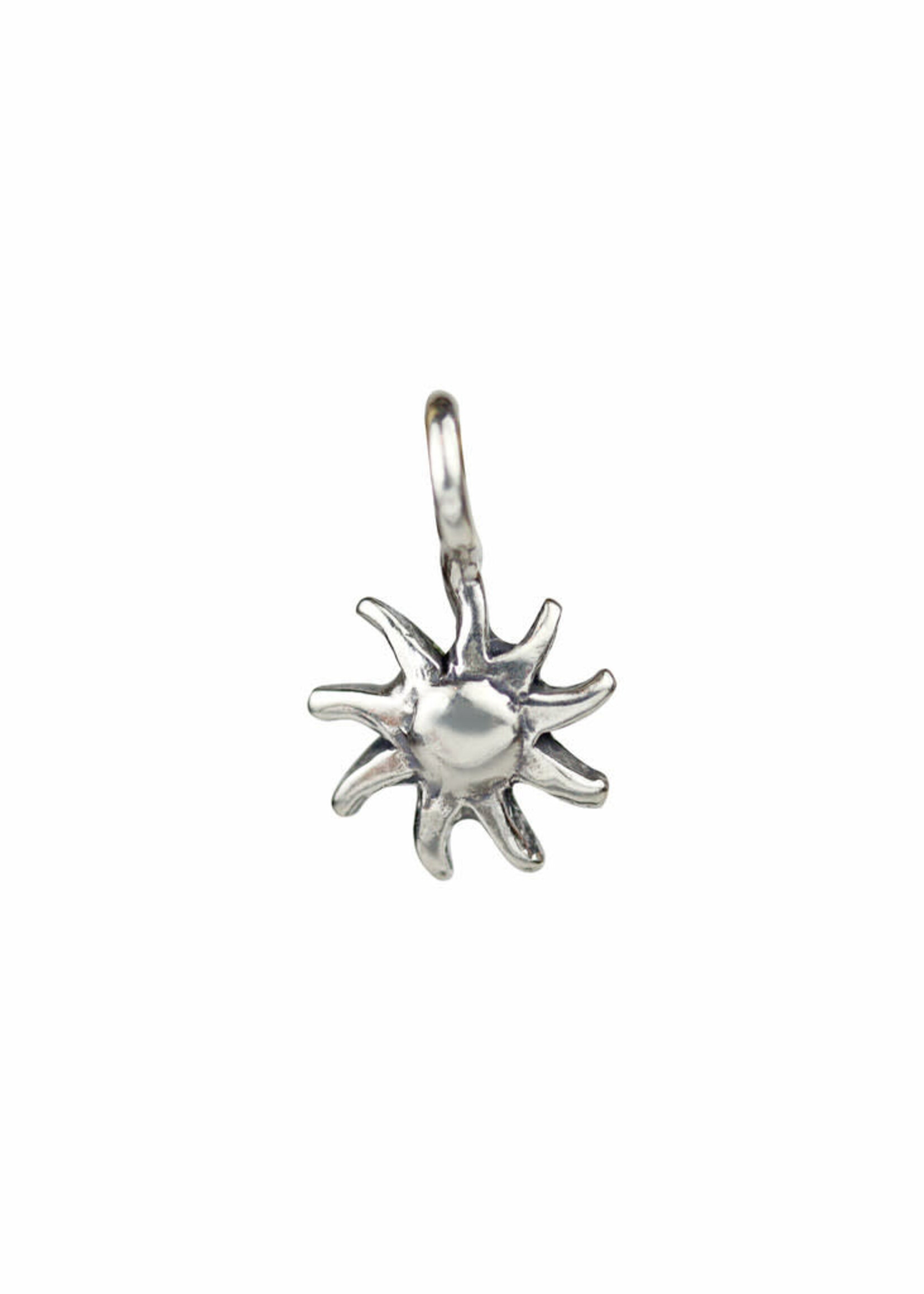Tiny Sculpted Silver Charm - Sun