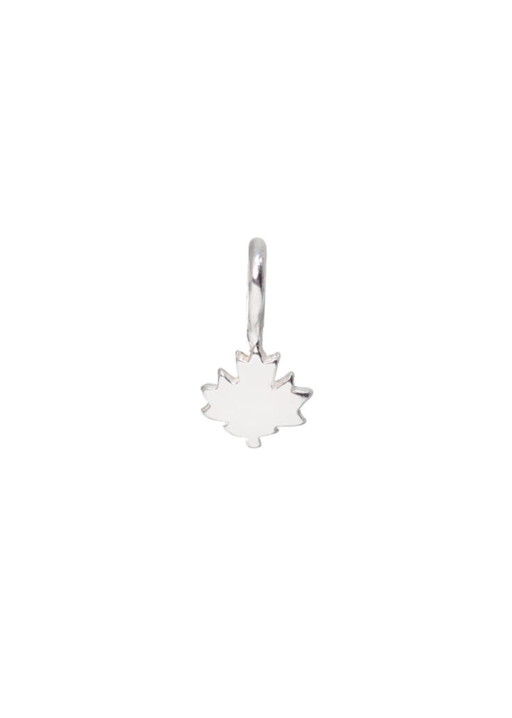 Tiny Sculpted Silver Charm - Maple