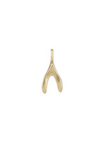 Tiny Bronze Sculpted Charm - Wishbone