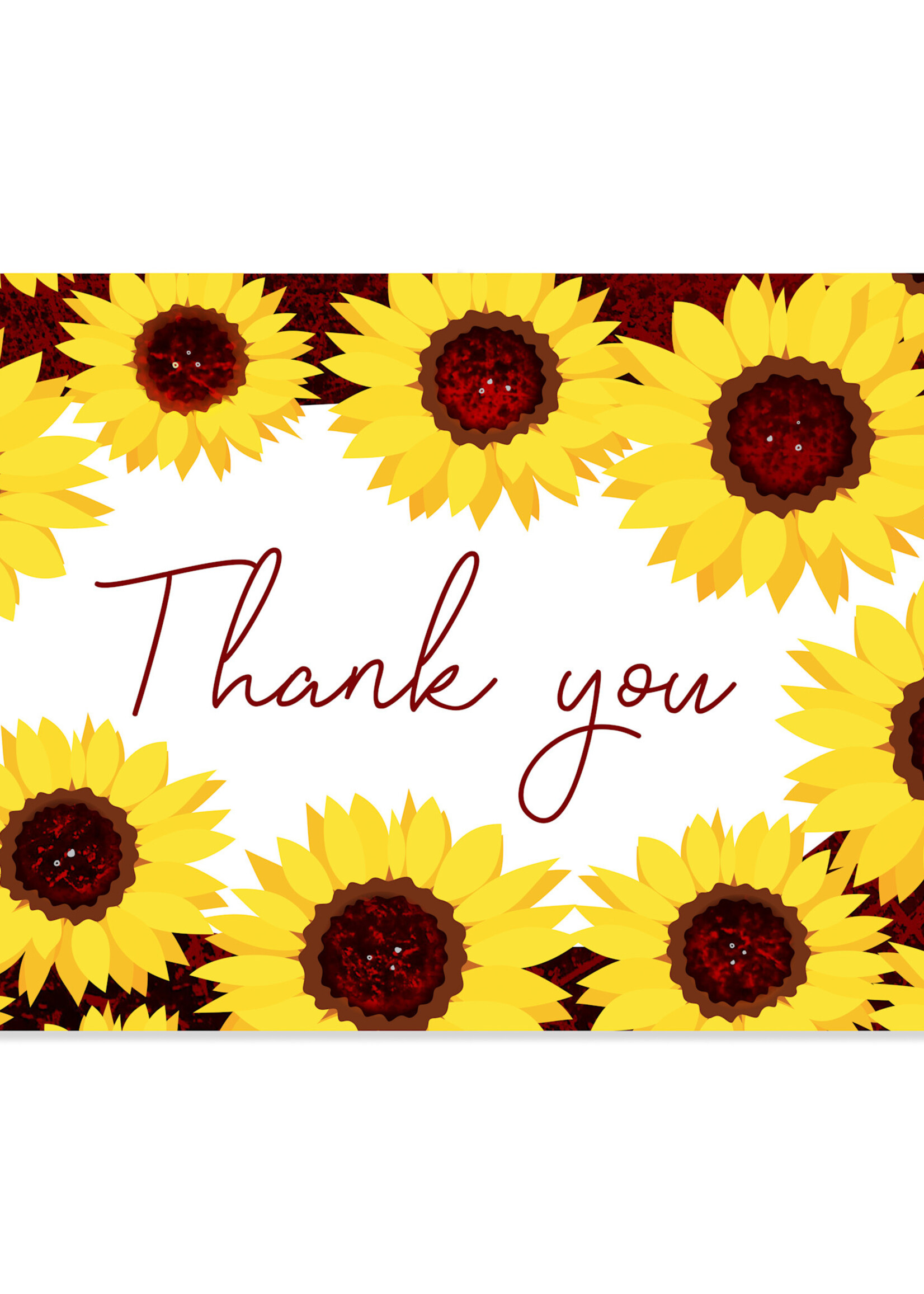 16 Boxed Thank You Cards - Sunflowers