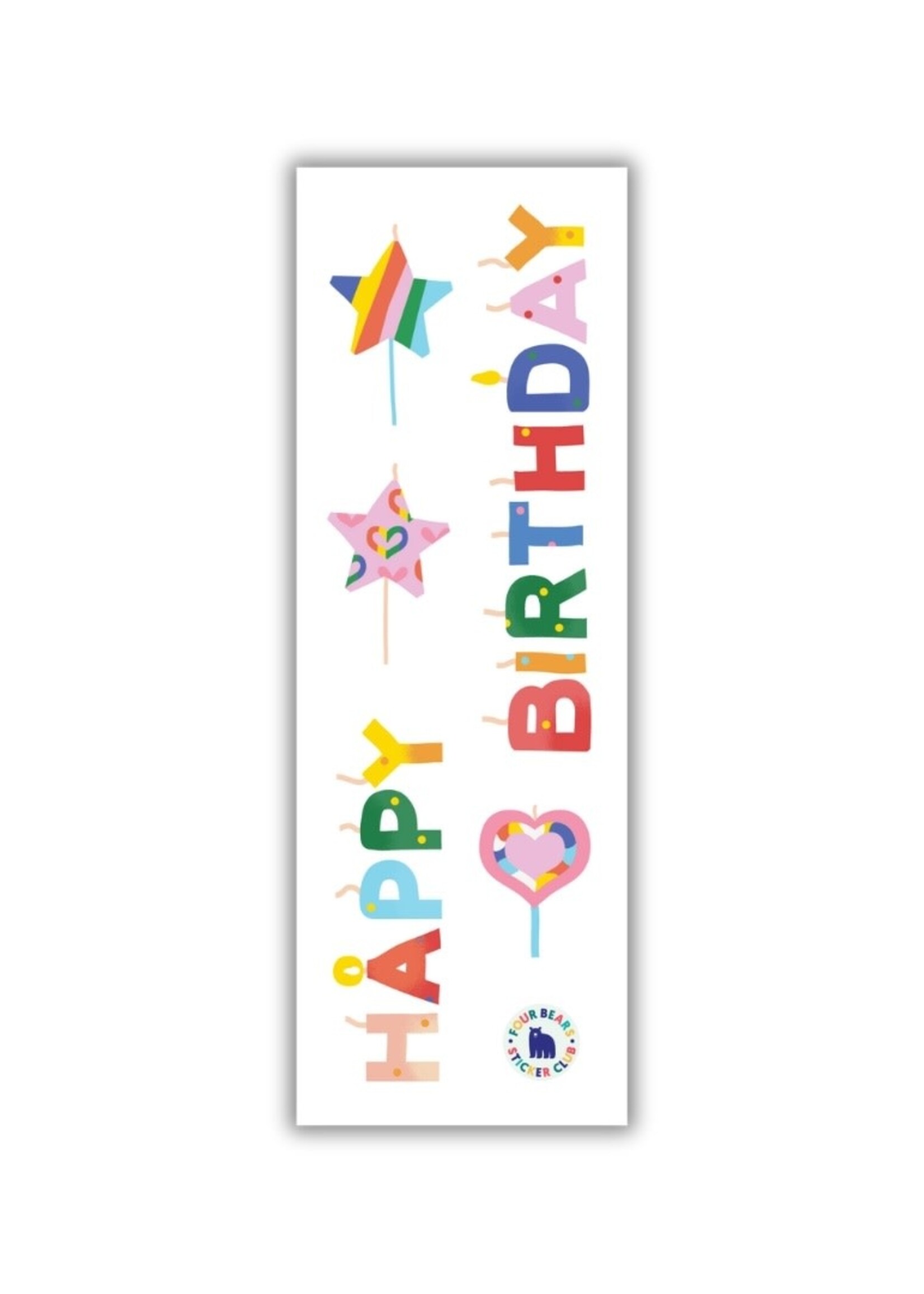 Four Bears Stickers - Happy Birthday Candles