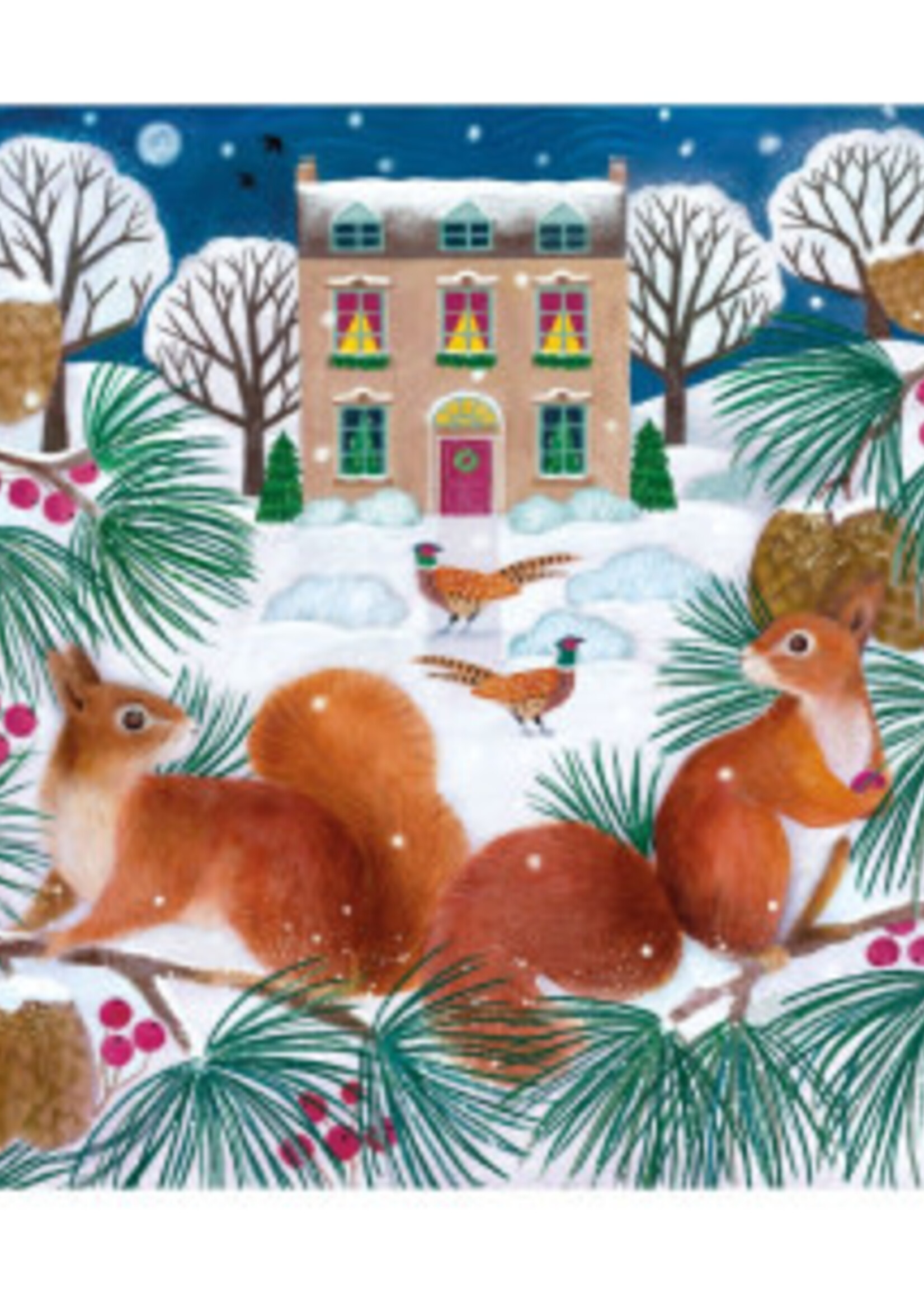 museums & galleries Boxed Christmas  Cards - Snowy Squirrels