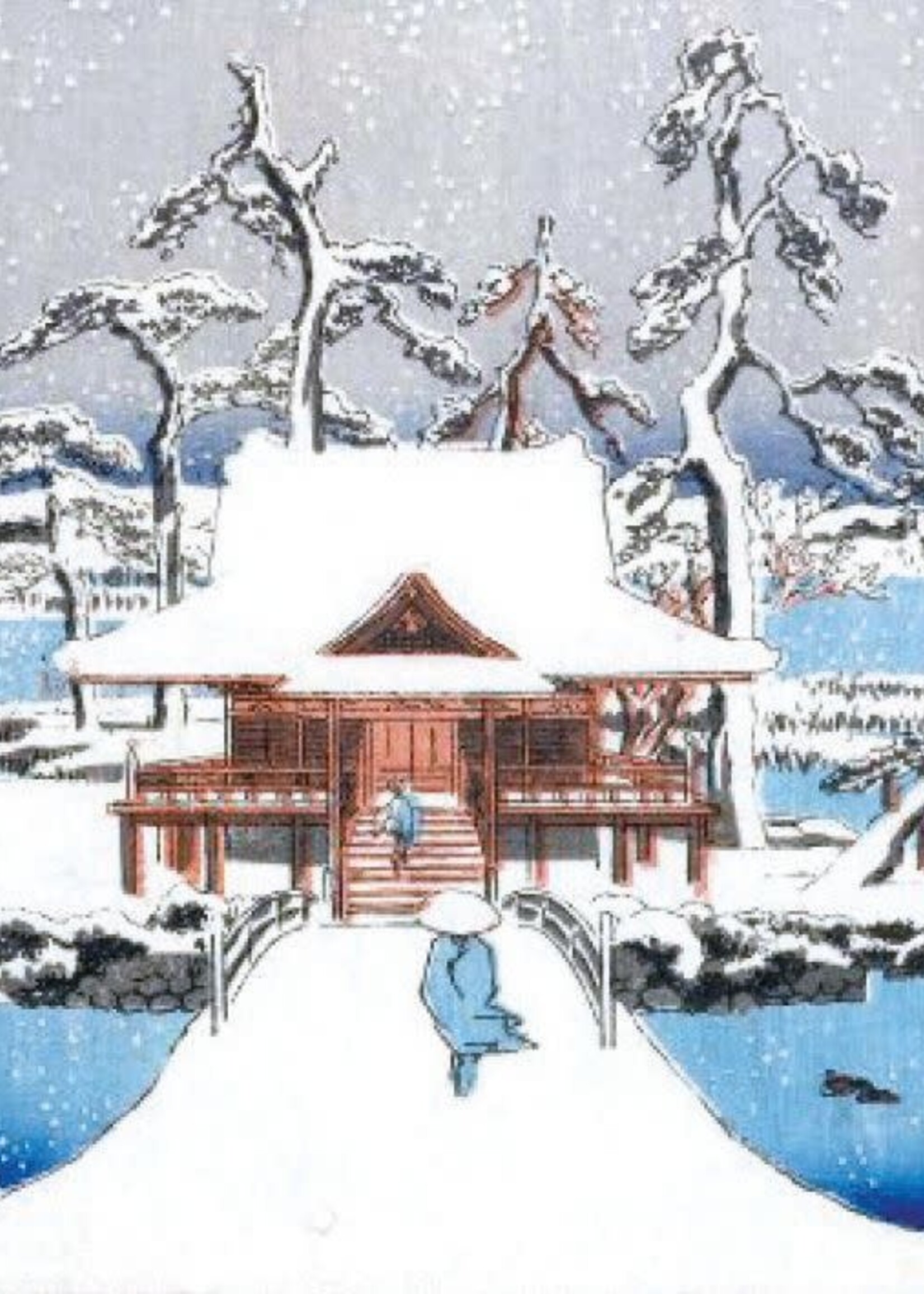 museums & galleries Small Box Cards - Winter Woodcut Prints