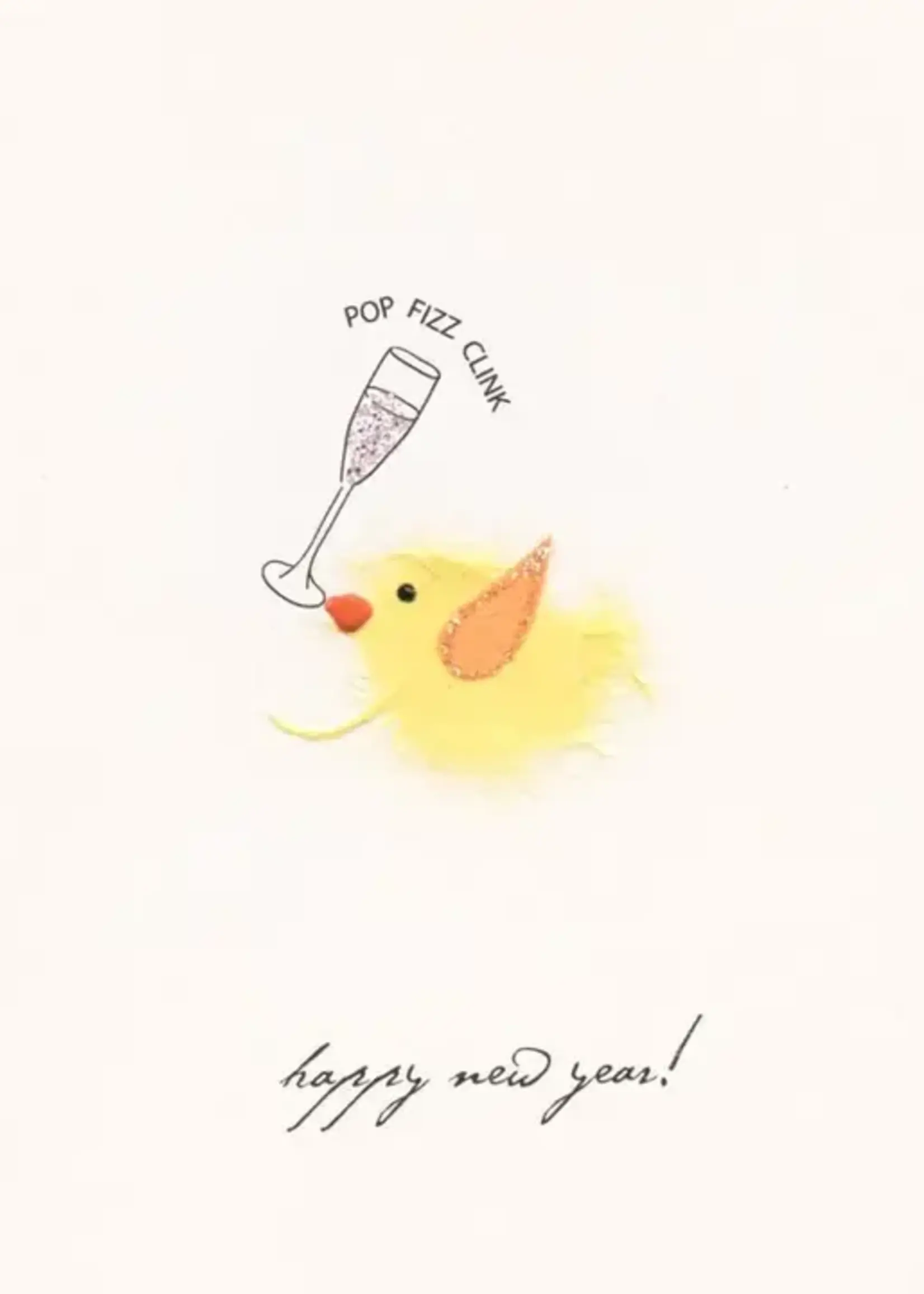 Flaunt Cards Happy New Year Bird with Champagne