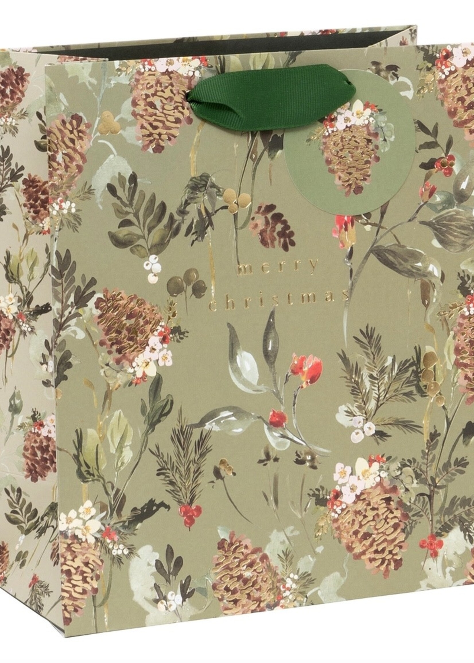 glick Holiday Gift Bag - Pretty Pinecones (Medium)