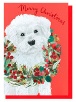 Merry Christmas - Dog and Wreath