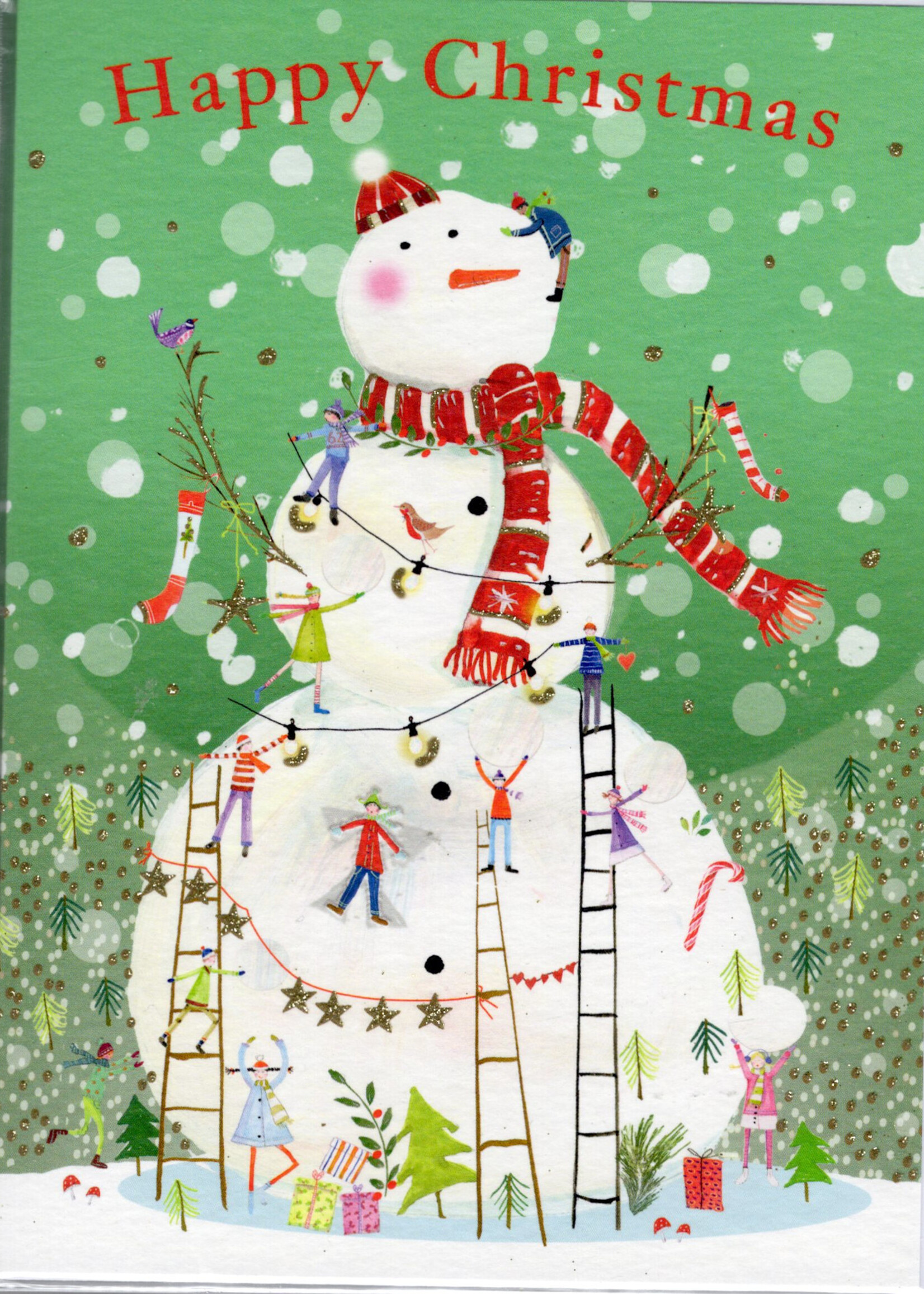 real and exciting Happy Christmas - Snowman
