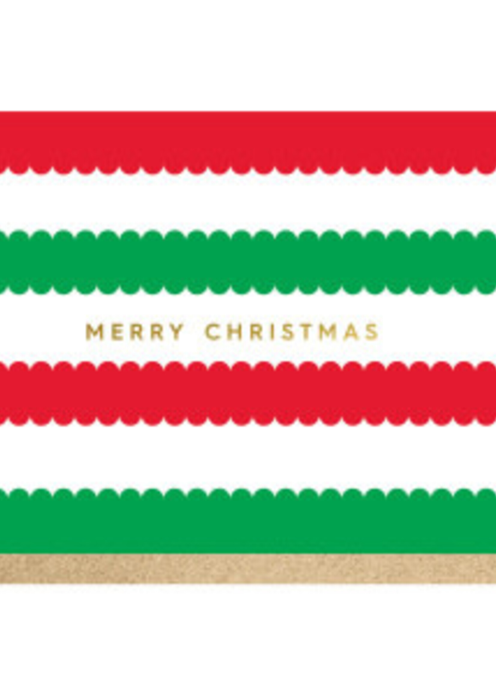 Merry Christmas Scalloped Stripe