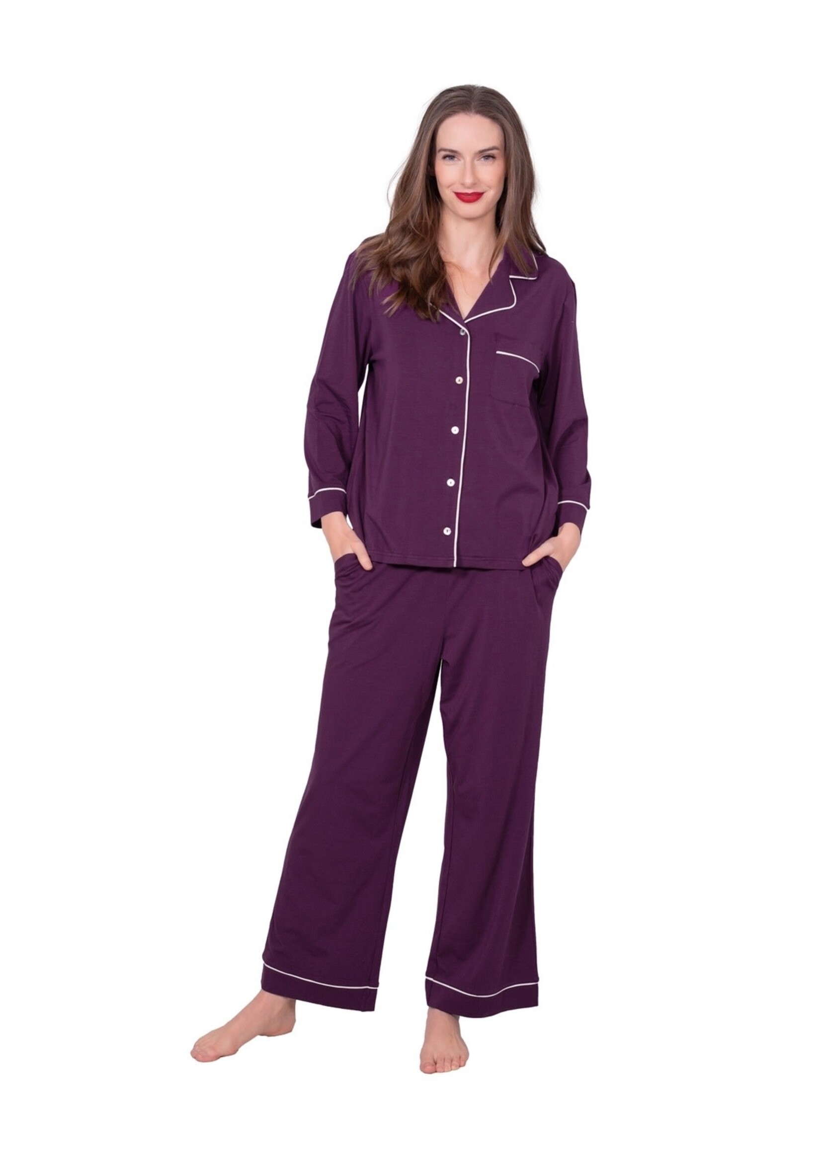 Latte Love Pyjama Set- Plum