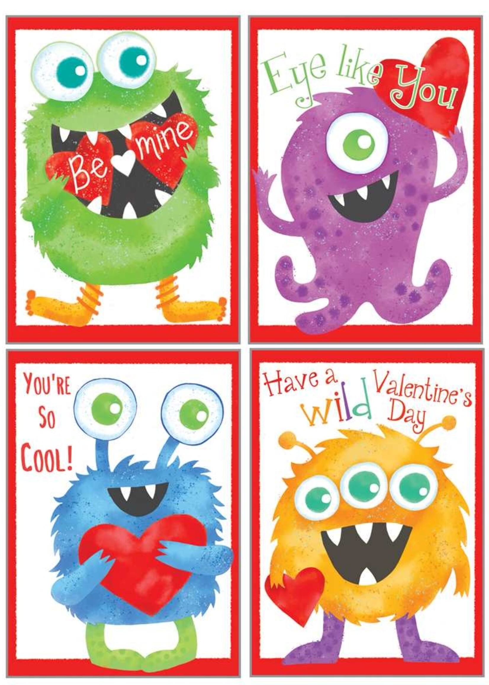 gina b Valentine's Day 4 Pack - Monsters