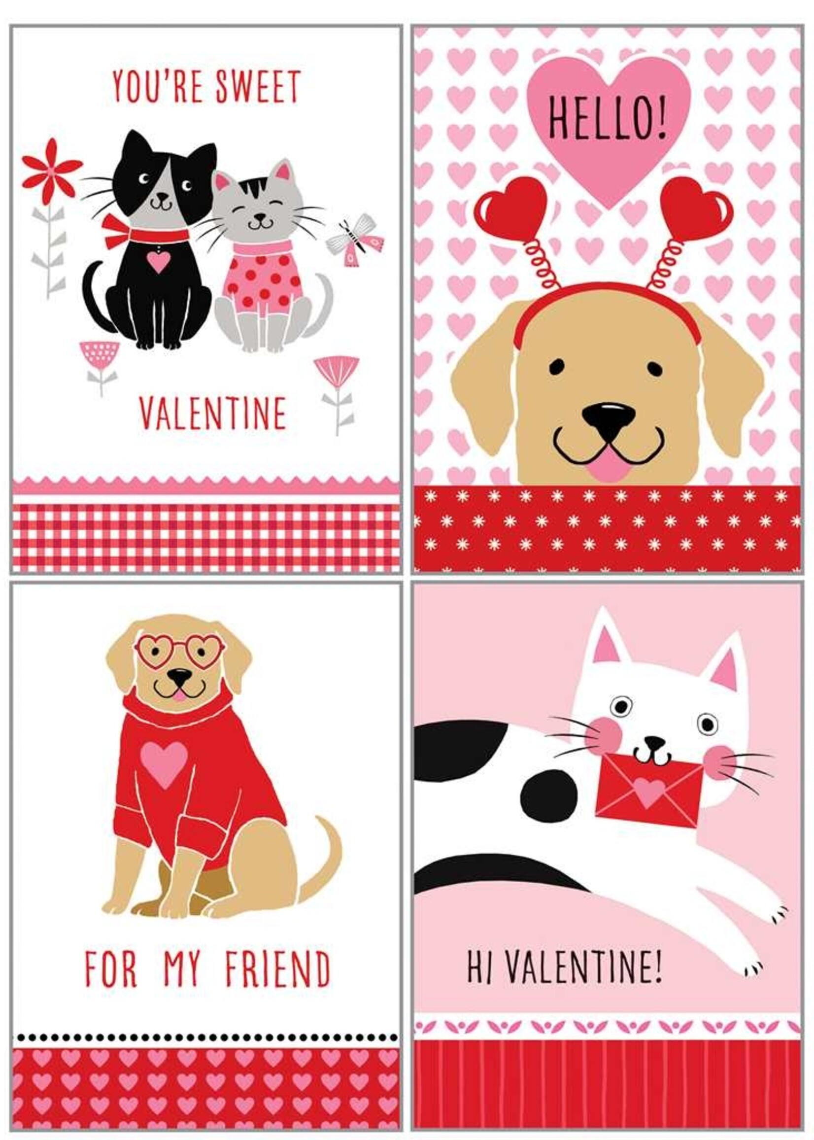 gina b Valentine's Day 4 Pack - Cats & Dogs
