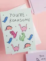 Mini Flat Valentine's Cards - Dinosaur