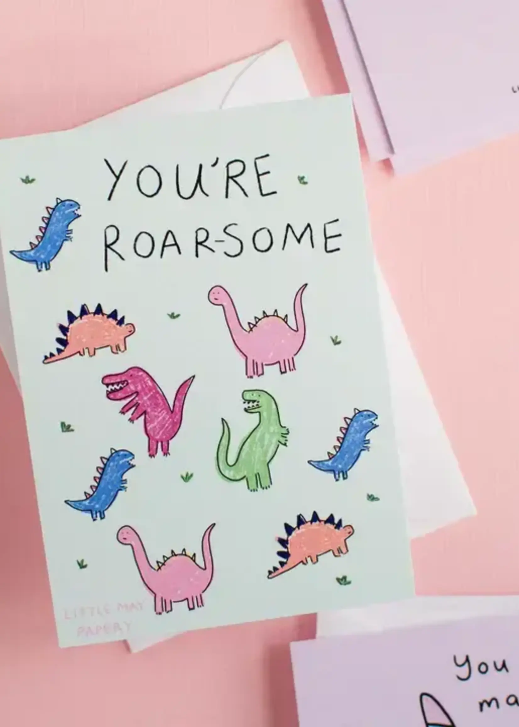 Mini Flat Valentine's Cards - Dinosaur