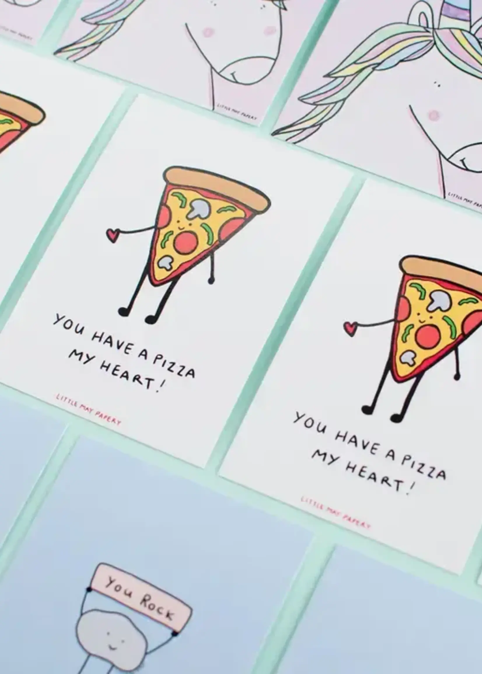 Mini Flat Valentine's Day Cards - Pizza