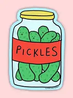 Smiley Pickle Jar Vinyl Sticker