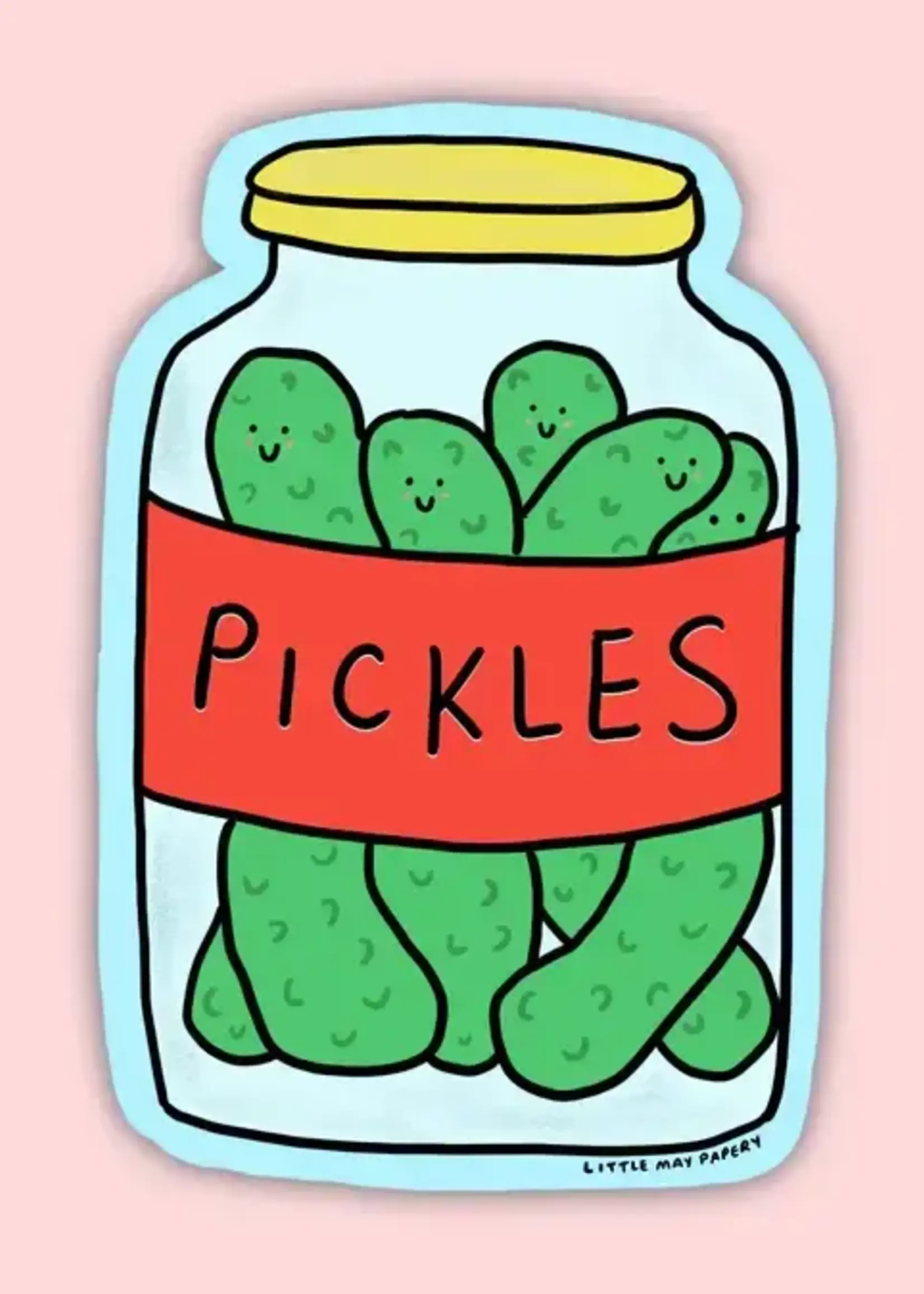 Smiley Pickle Jar Vinyl Sticker