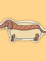 Hot Doggie Dog Dachshund Vinyl Sticker
