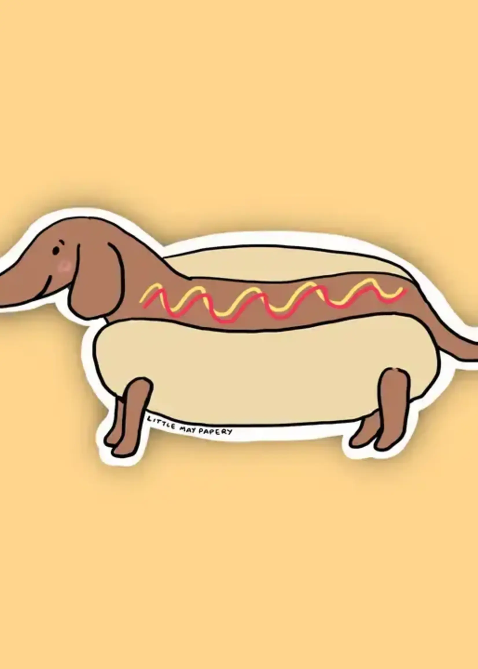 Hot Doggie Dog Dachshund Vinyl Sticker