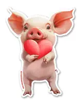 Love Piggy Vinyl Sticker