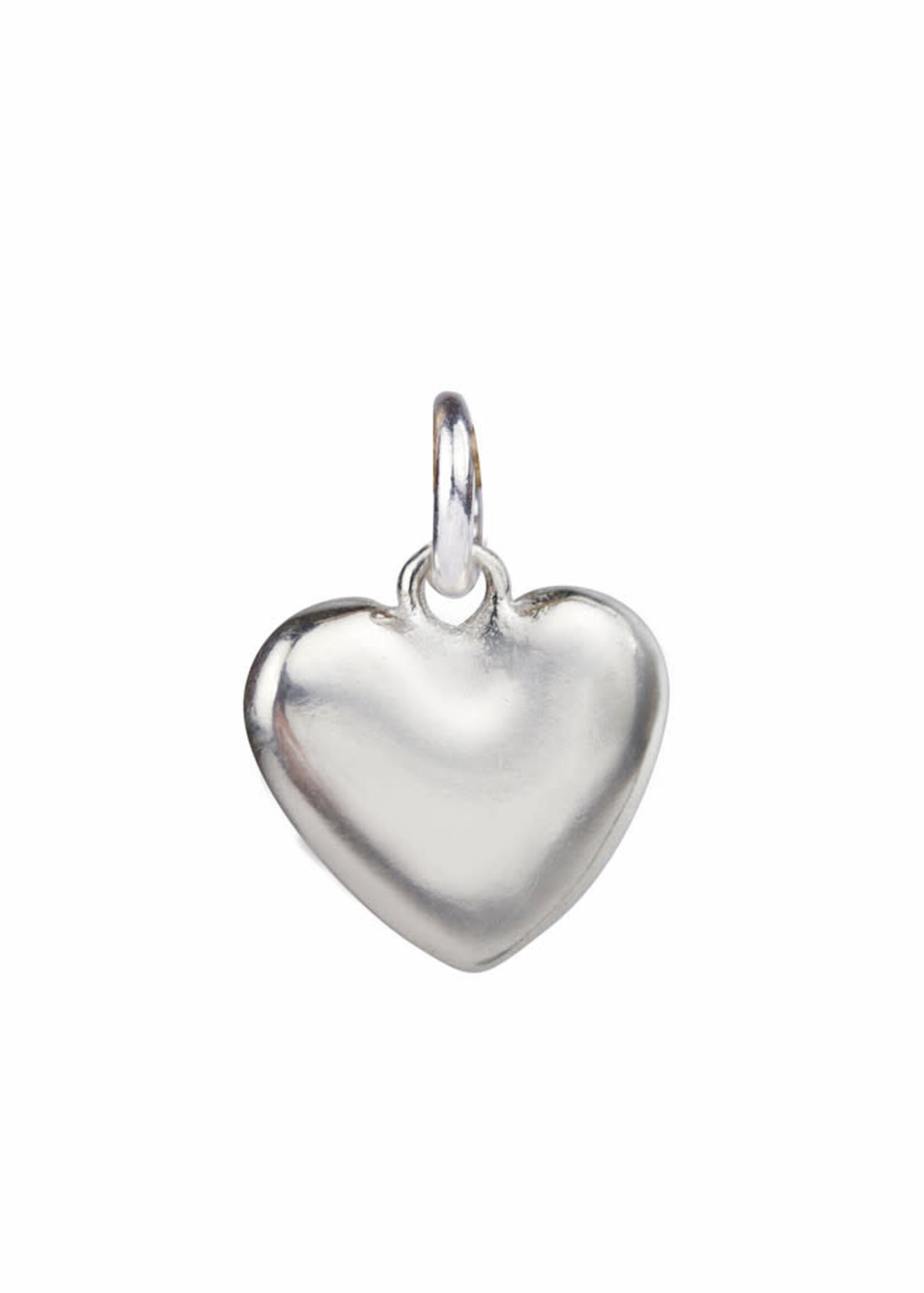 Sculpted Charm Large Silver - Wide Heart