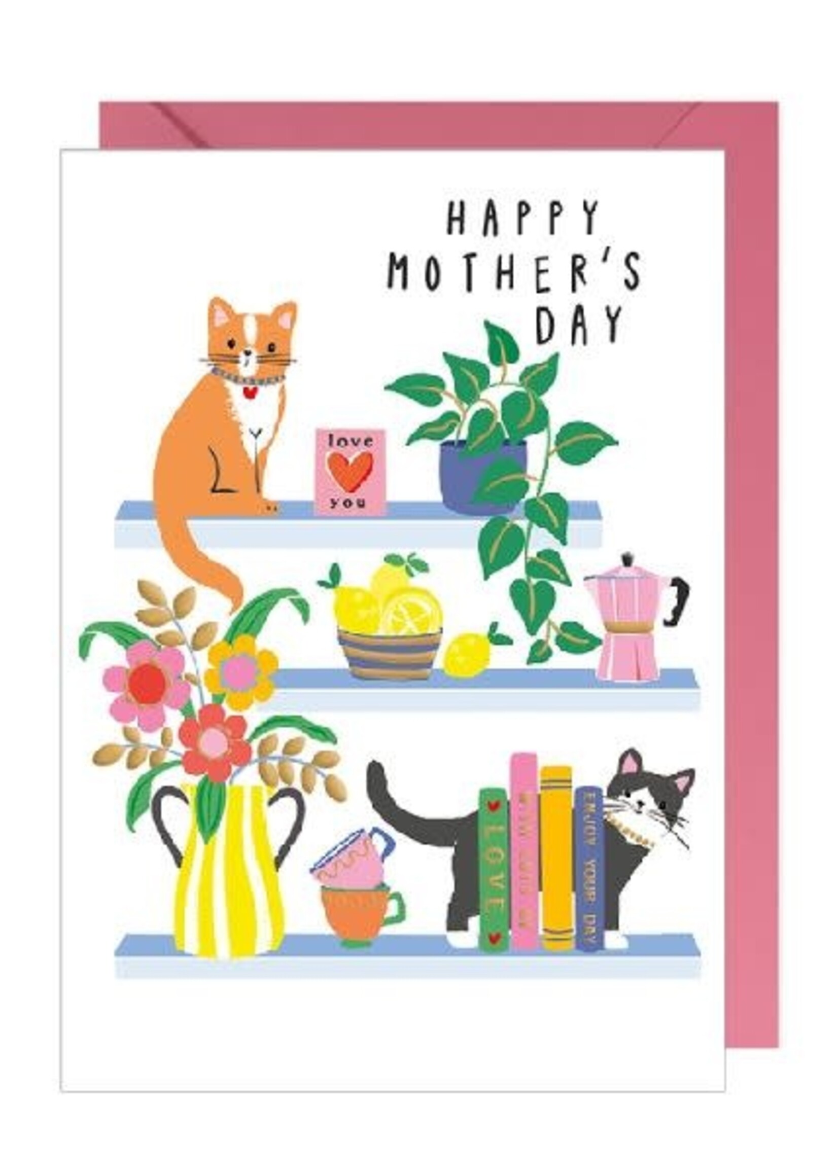 Happy Mother's Day - Cats on Shelf