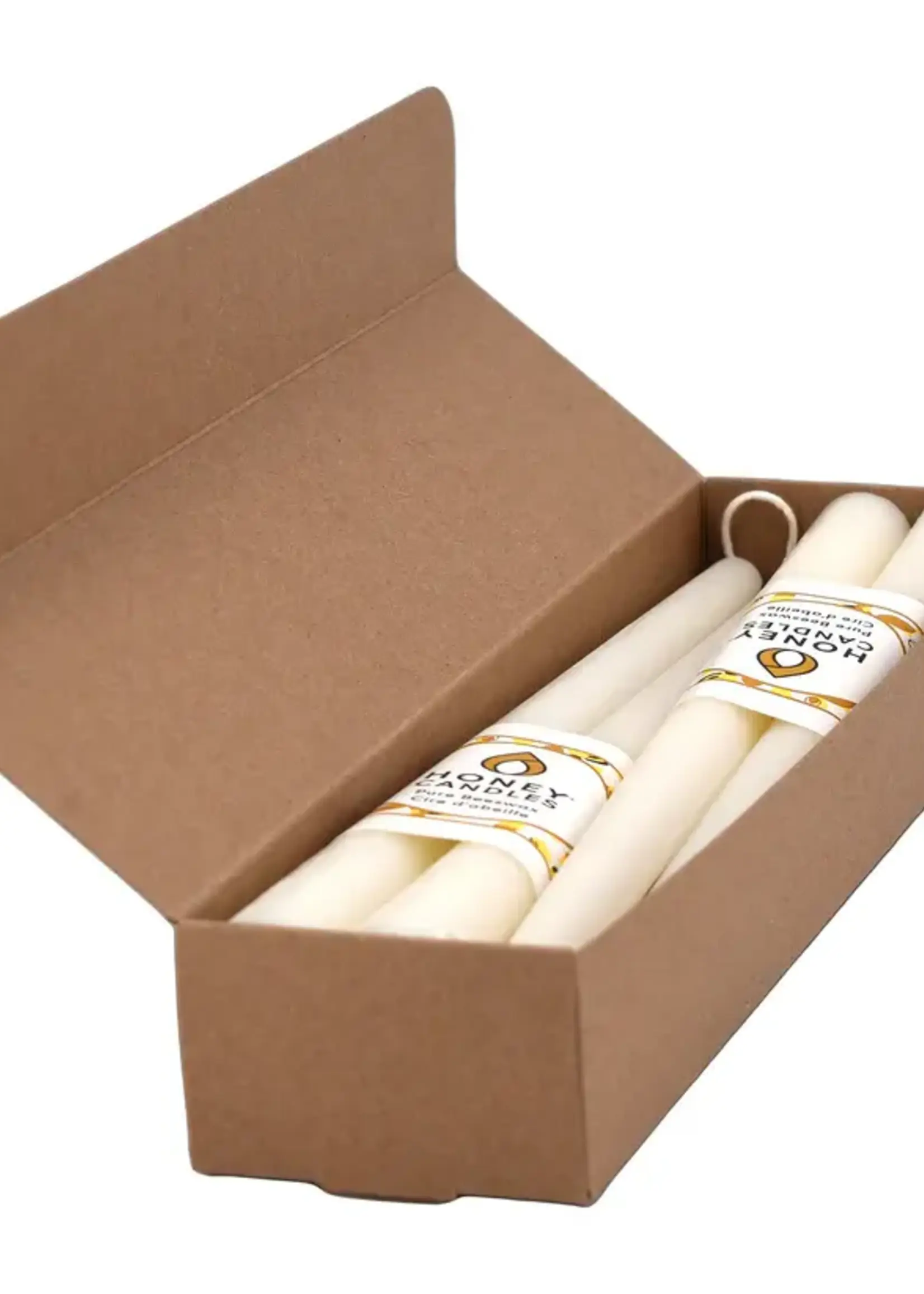 12 inch Beeswax Taper Candle - Pearl