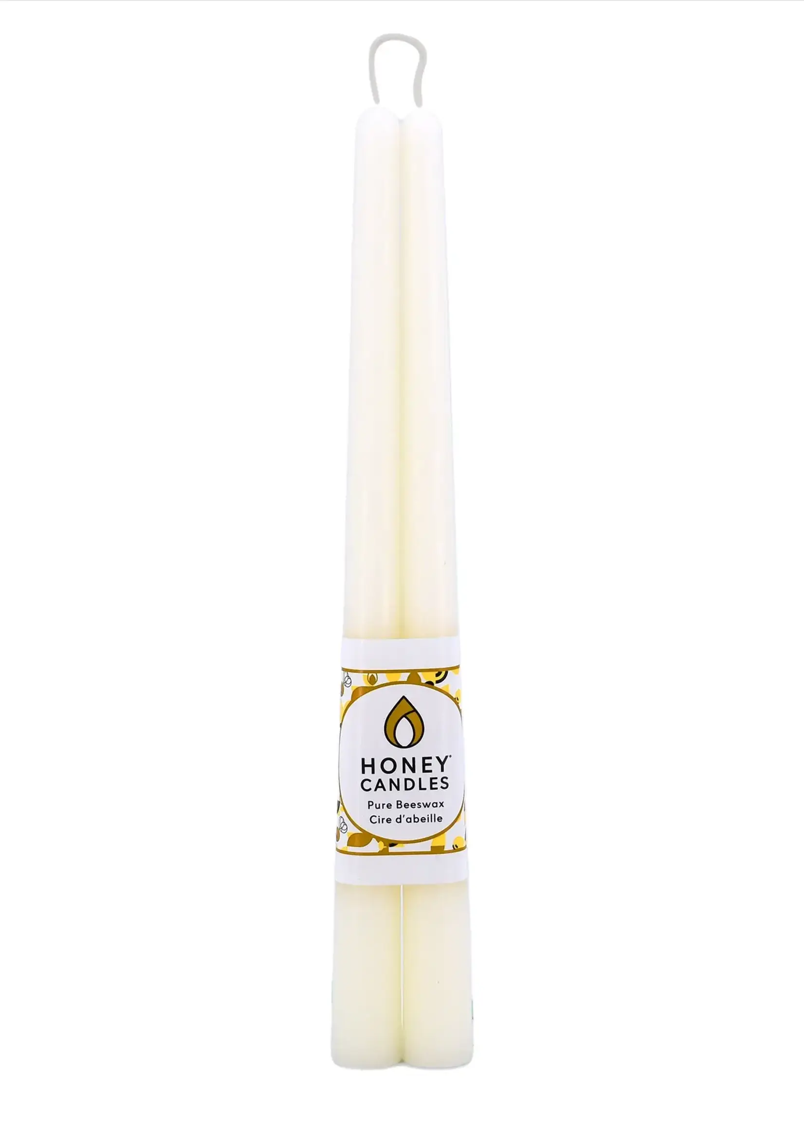 12 inch Beeswax Taper Candle - Pearl