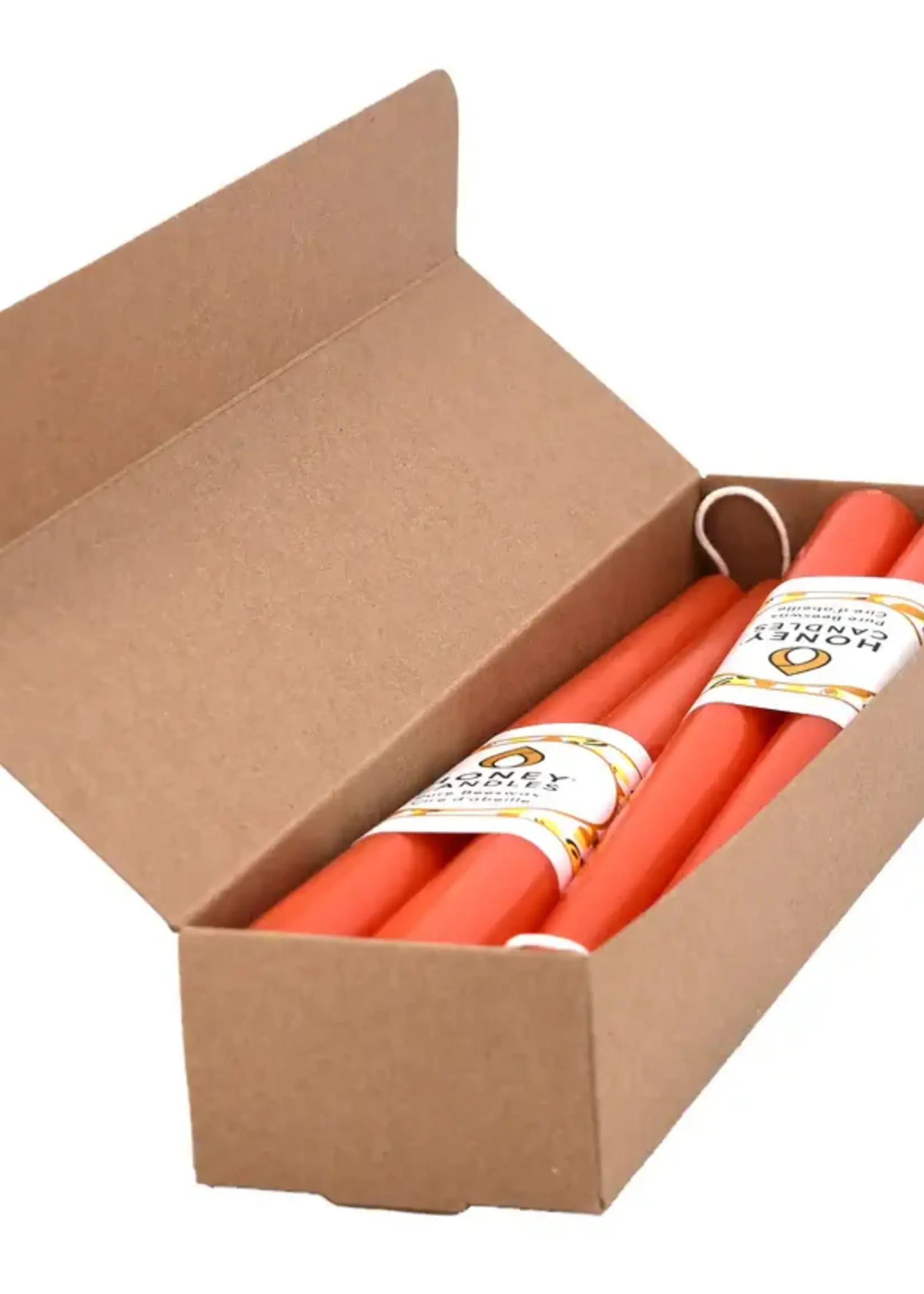 12 inch Beeswax Taper Candle - Tangerine