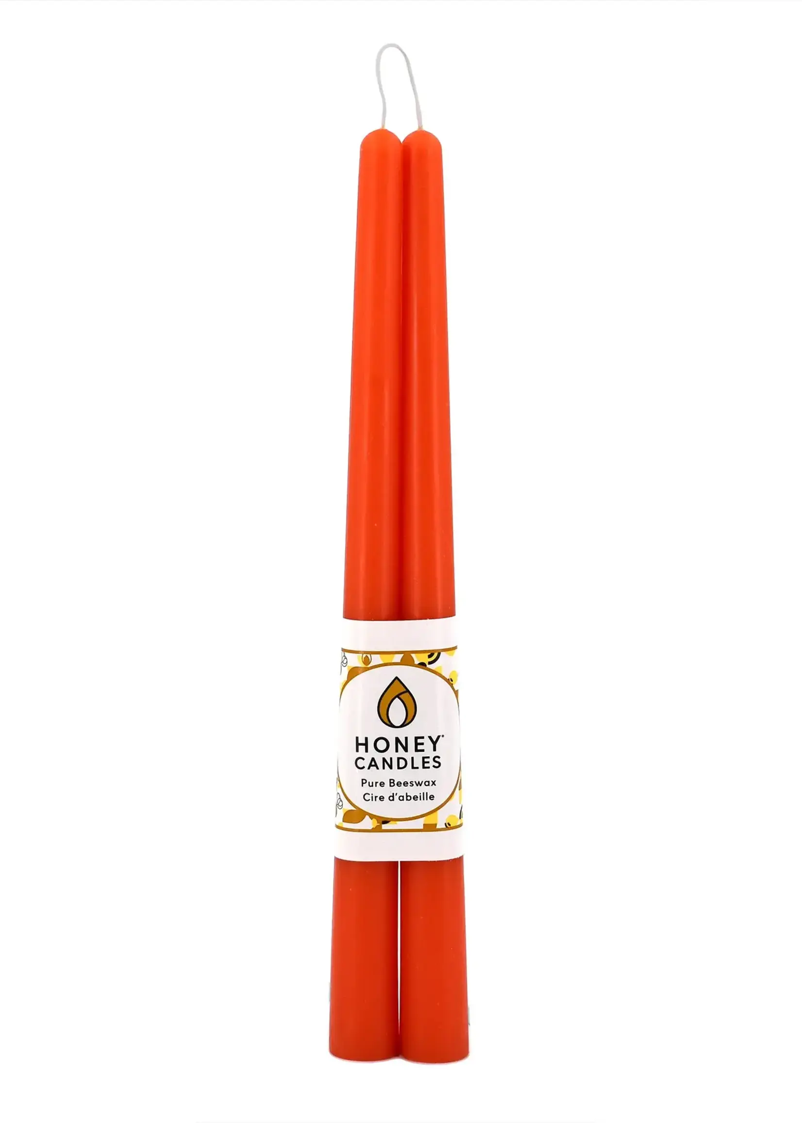 12 inch Beeswax Taper Candle - Tangerine