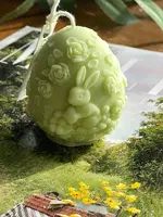 Eloise & Oliver Bunny Meadow Egg Candle - Honeydew