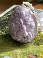 Eloise & Oliver Bunny Meadow Egg Candle - Violet