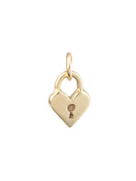 Large Sculpted Bronze Charm - Heart Lock
