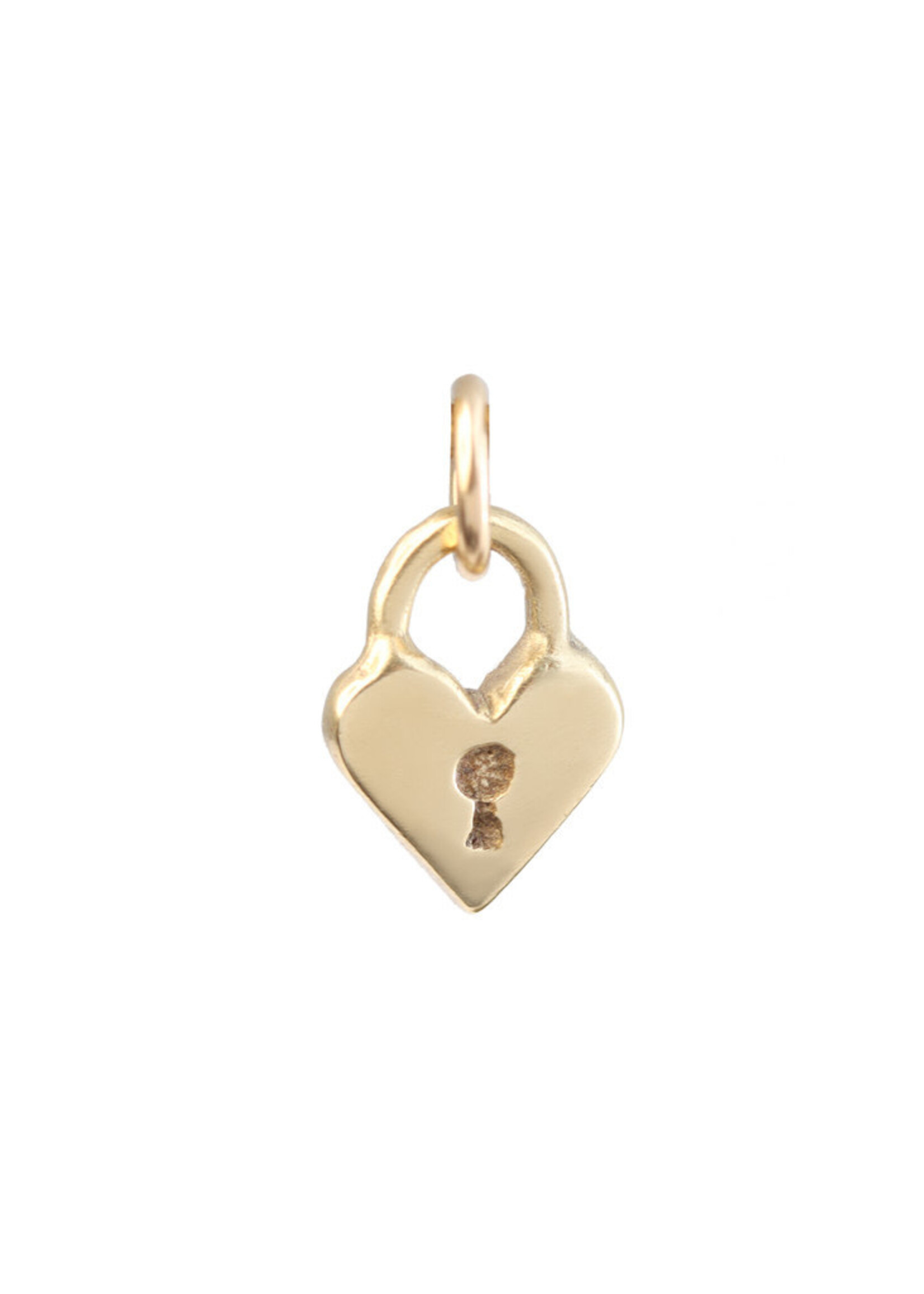 Large Sculpted Bronze Charm - Heart Lock