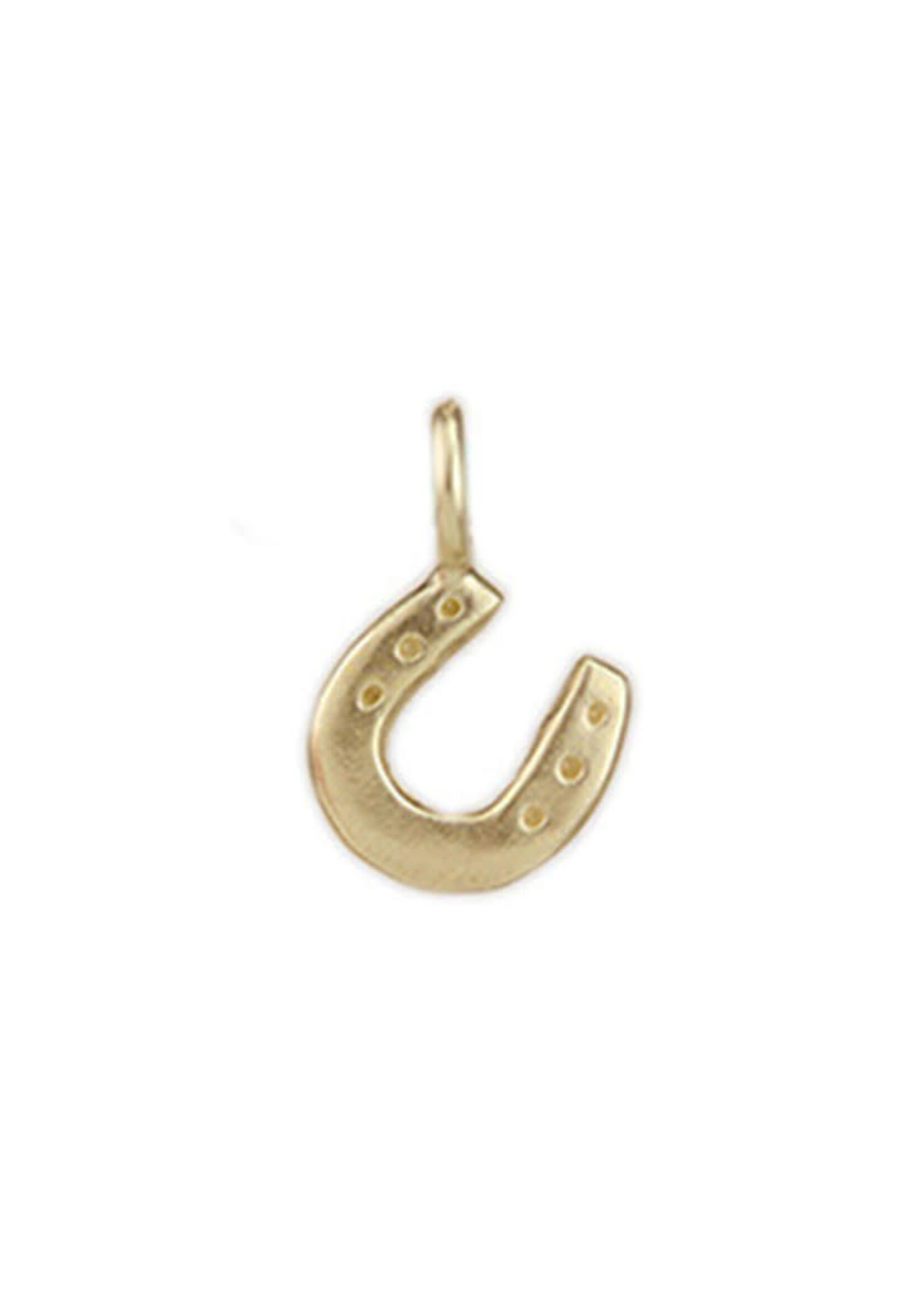 Tiny Sculpted Bronze Charm - Horseshoe
