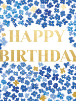 Happy Birthday - Blue Blooms