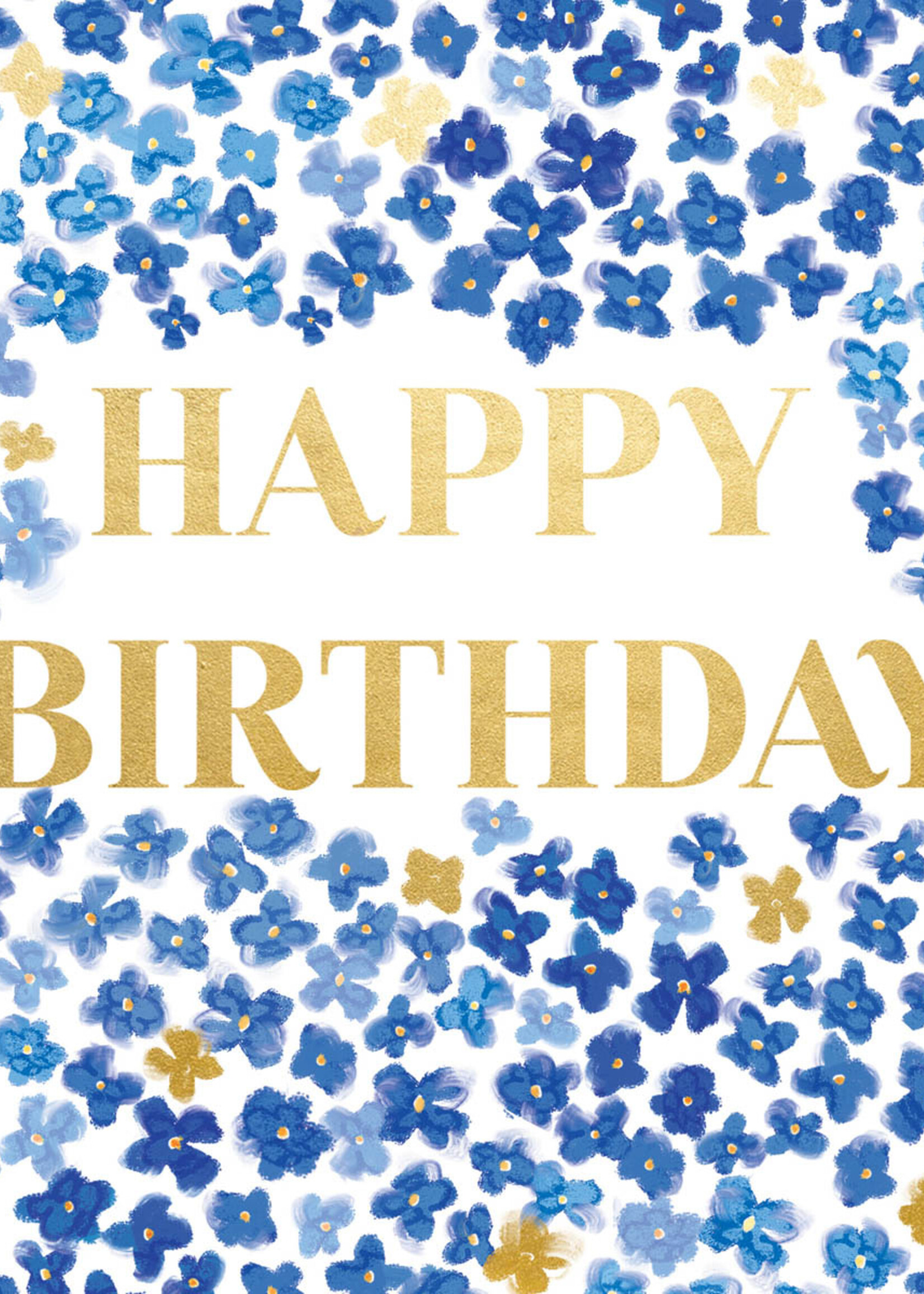 Happy Birthday - Blue Blooms