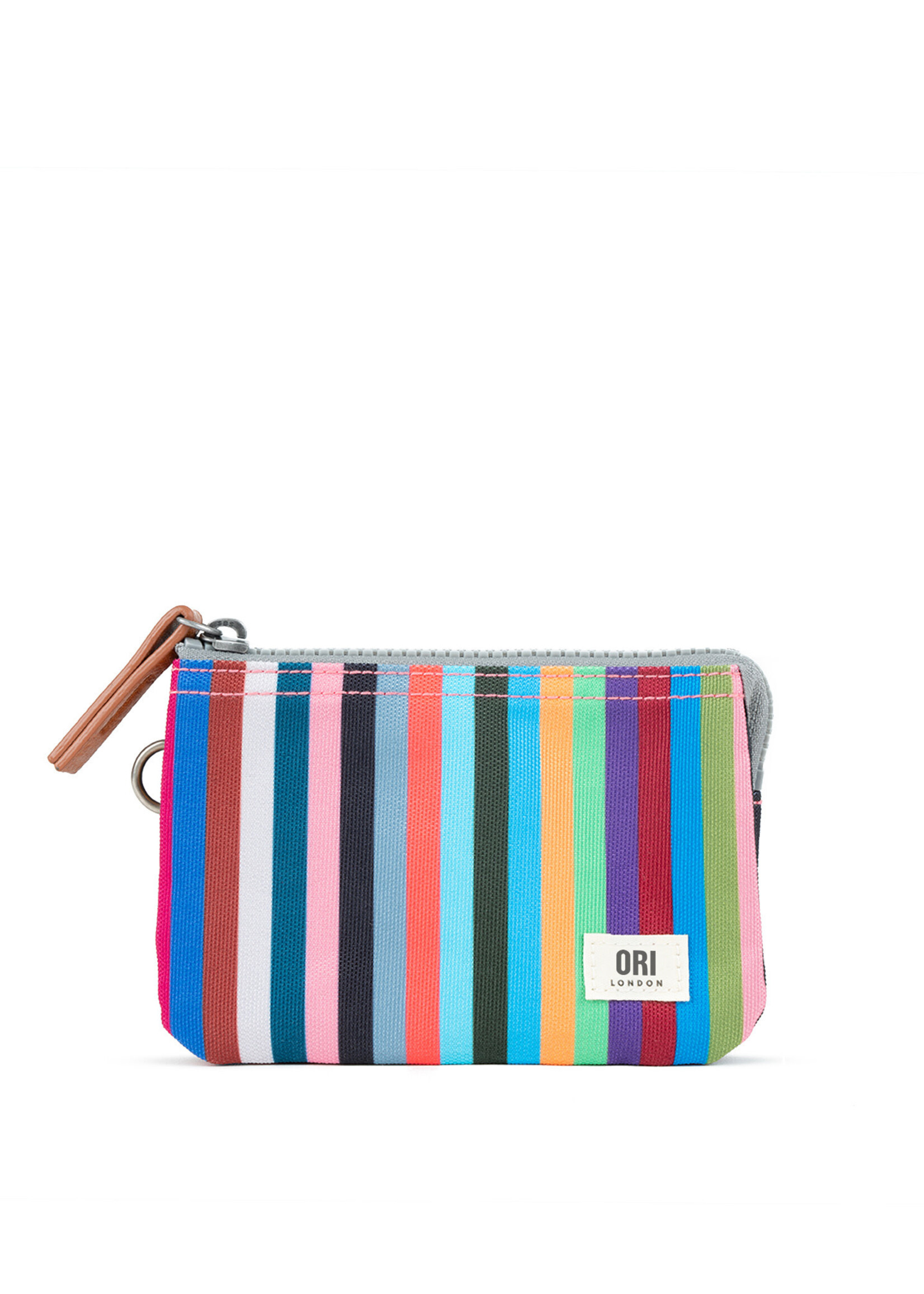 Ori London Carnaby Multi Stripe Small Recycled Canvas Pouch