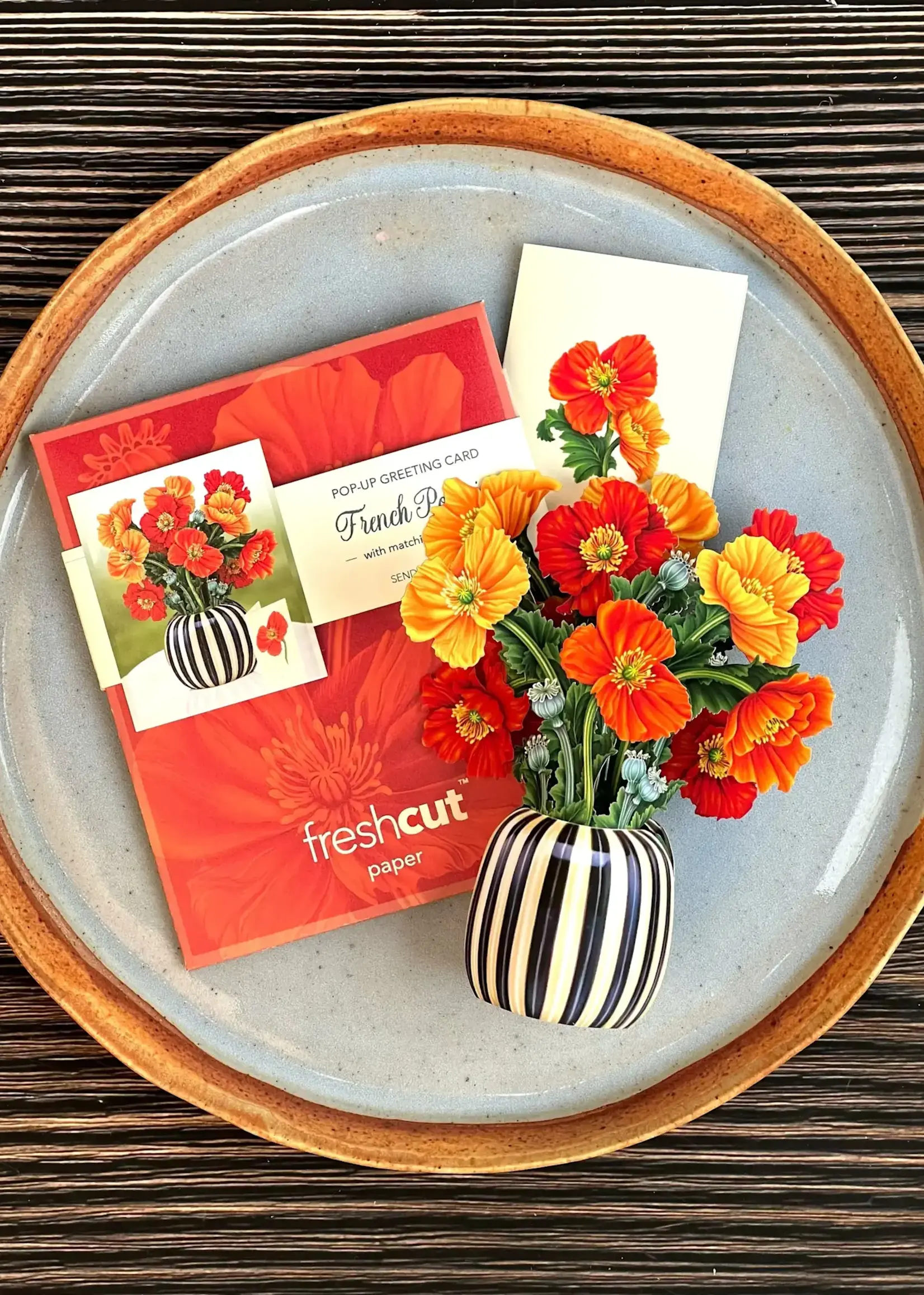 Fresh Cut Flowers Mini Pop-Up Card - French Poppies