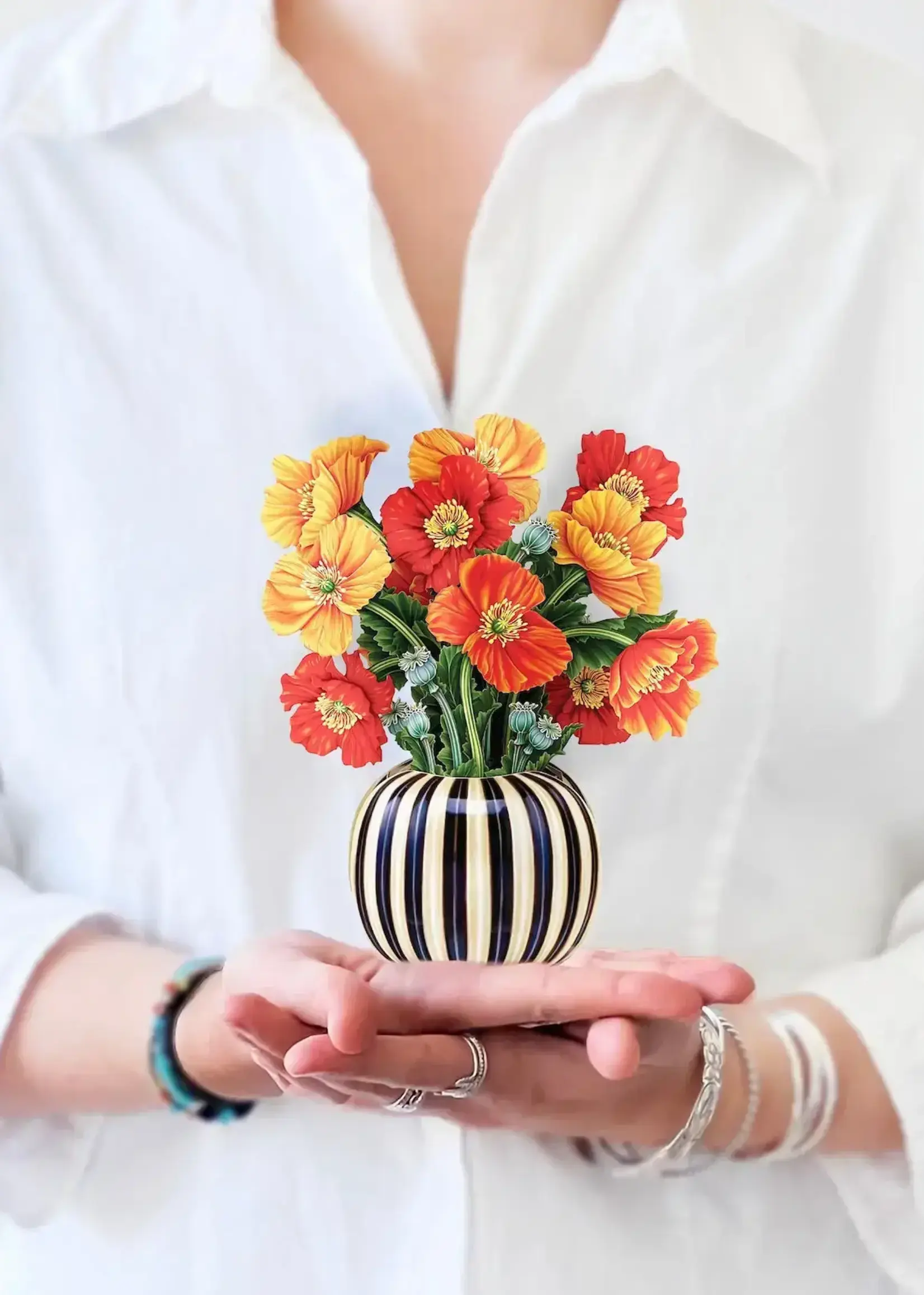 Fresh Cut Flowers Mini Pop-Up Card - French Poppies