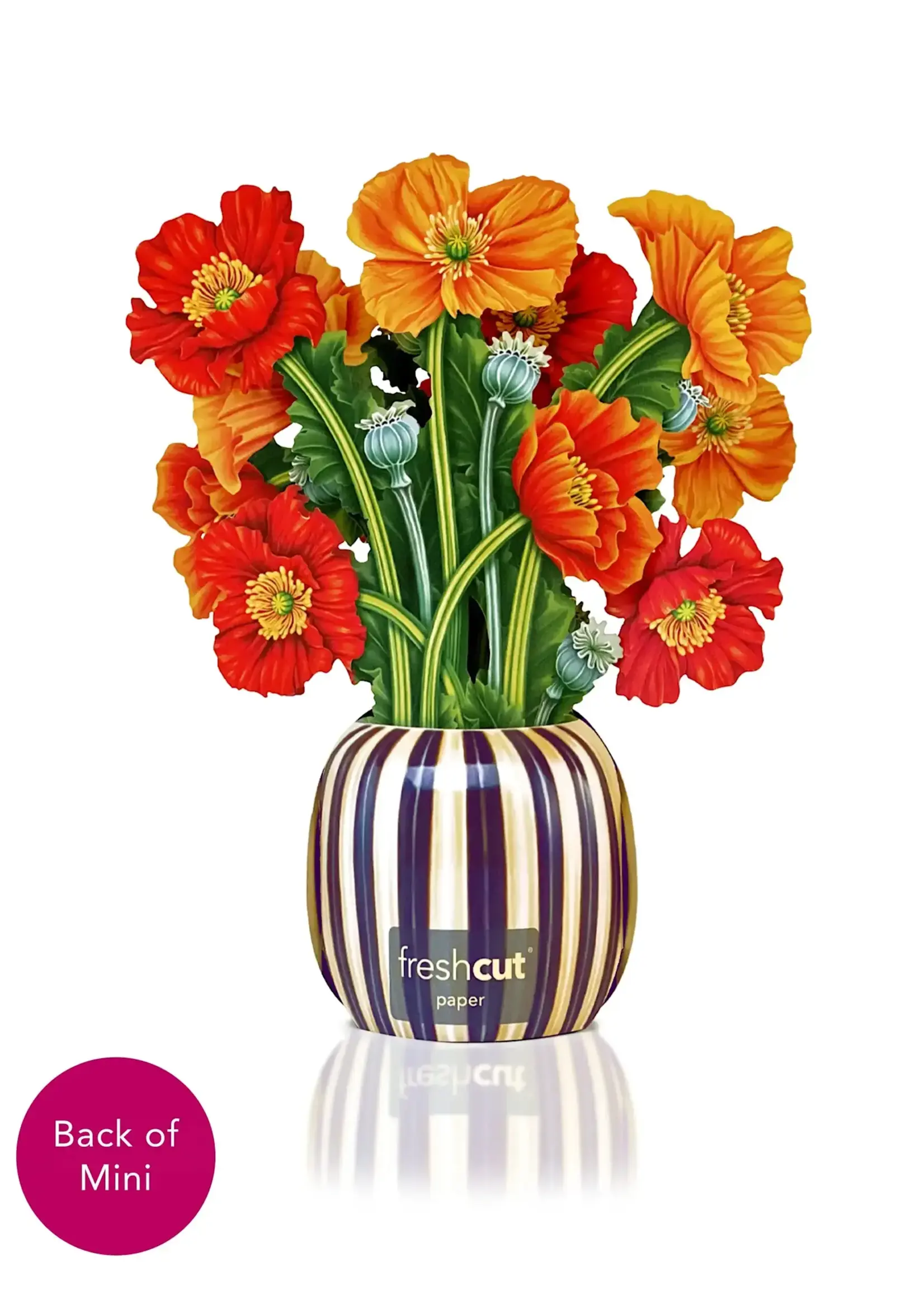 Fresh Cut Flowers Mini Pop-Up Card - French Poppies