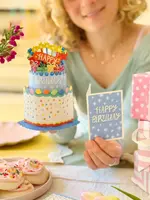 Fresh Cut Flowers Mini Pop-Up Card - Confetti Birthday Cake
