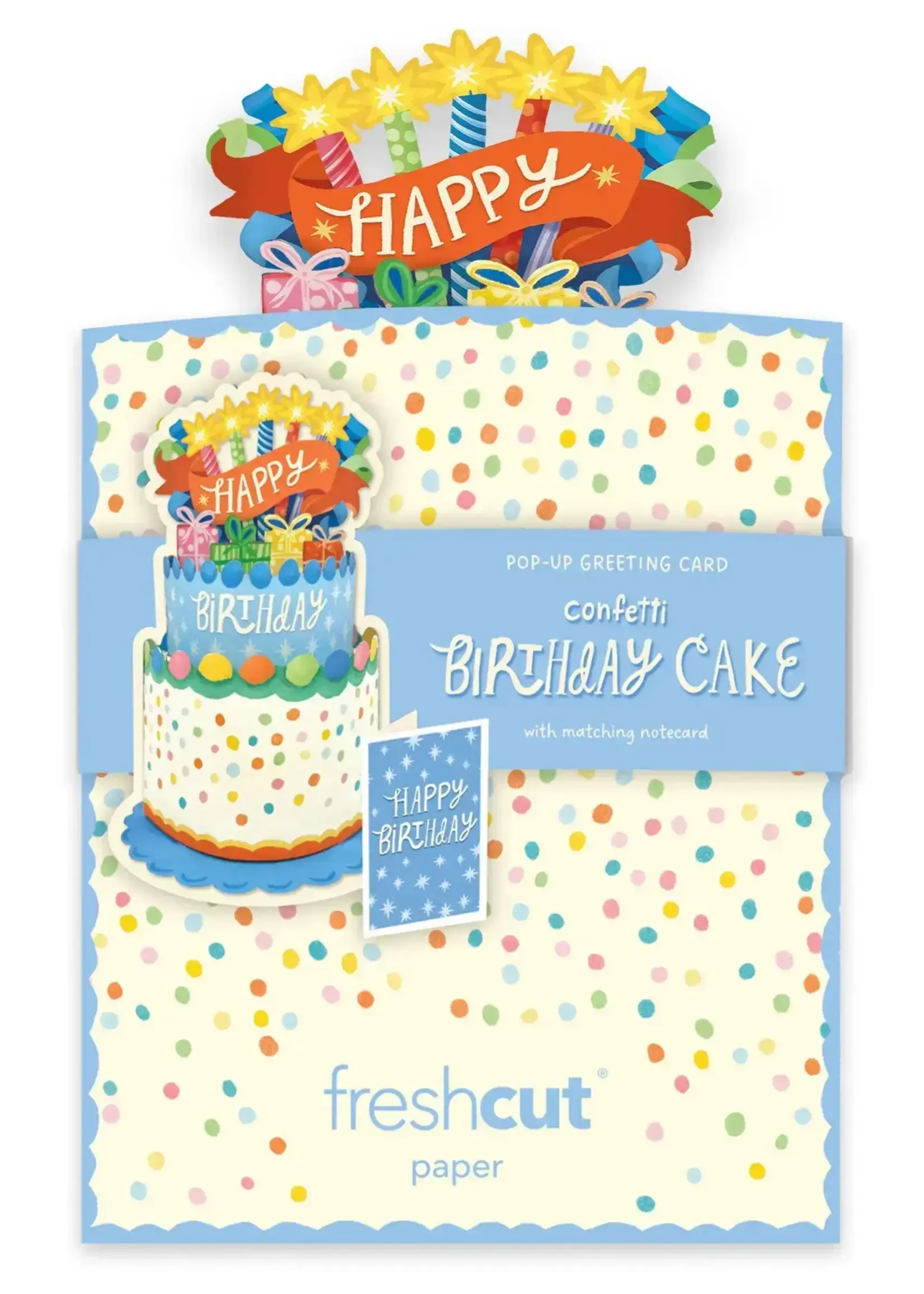 Fresh Cut Flowers Mini Pop-Up Card - Confetti Birthday Cake