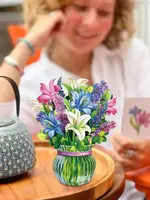 Fresh Cut Flowers Mini Pop Up Card - Lillies & Lupines
