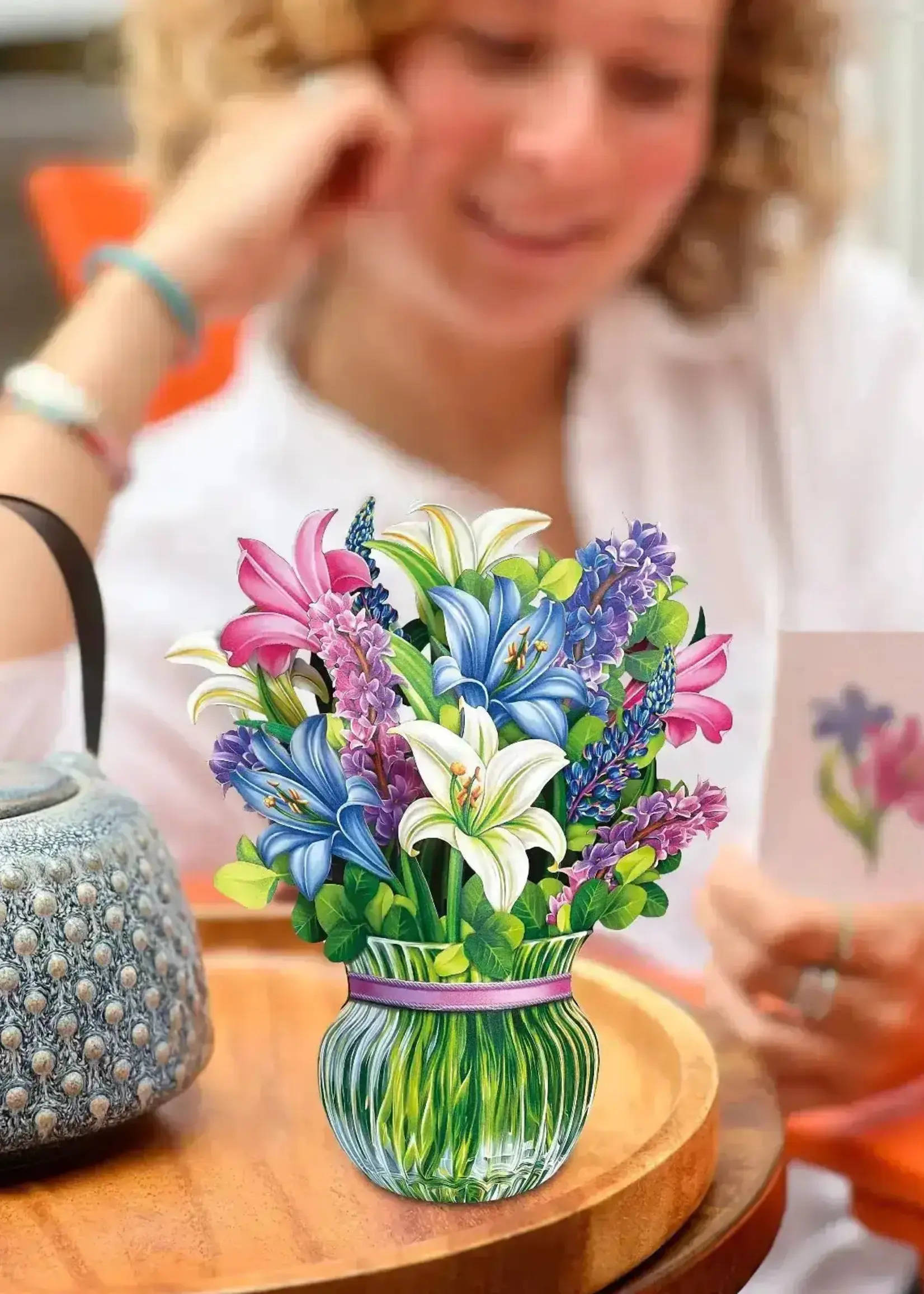 Fresh Cut Flowers Mini Pop Up Card - Lillies & Lupines