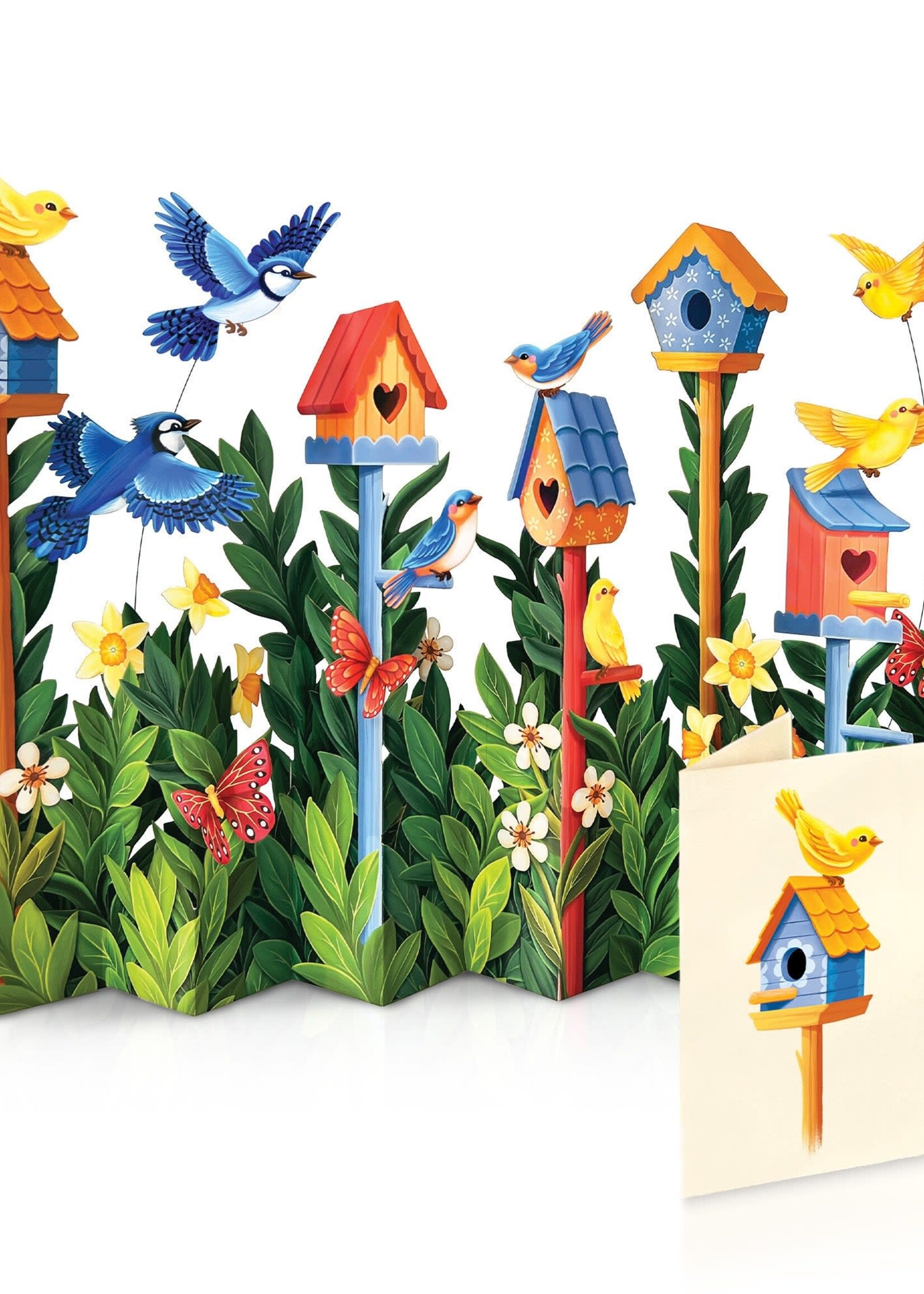 Fresh Cut Flowers Large Pop Up Card - Birdhouse Garden