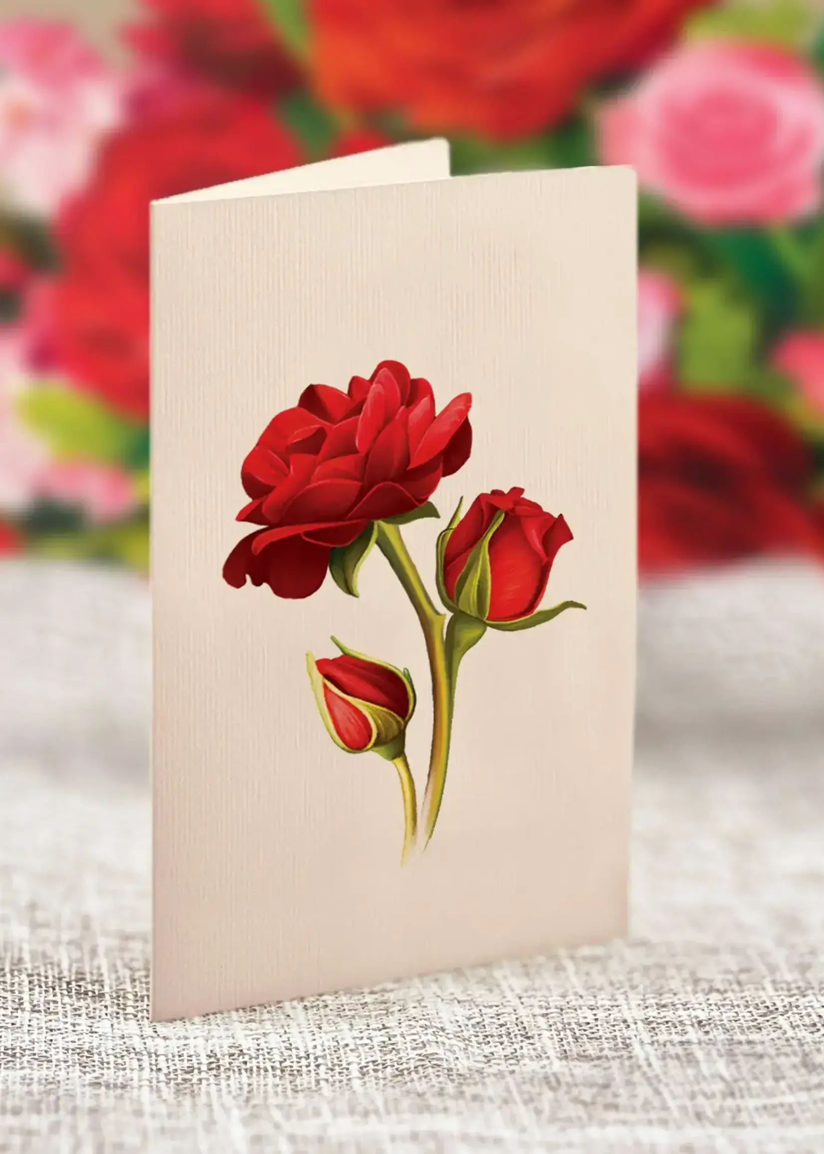 Fresh Cut Flowers Pop-Up Card - Blooming Roses