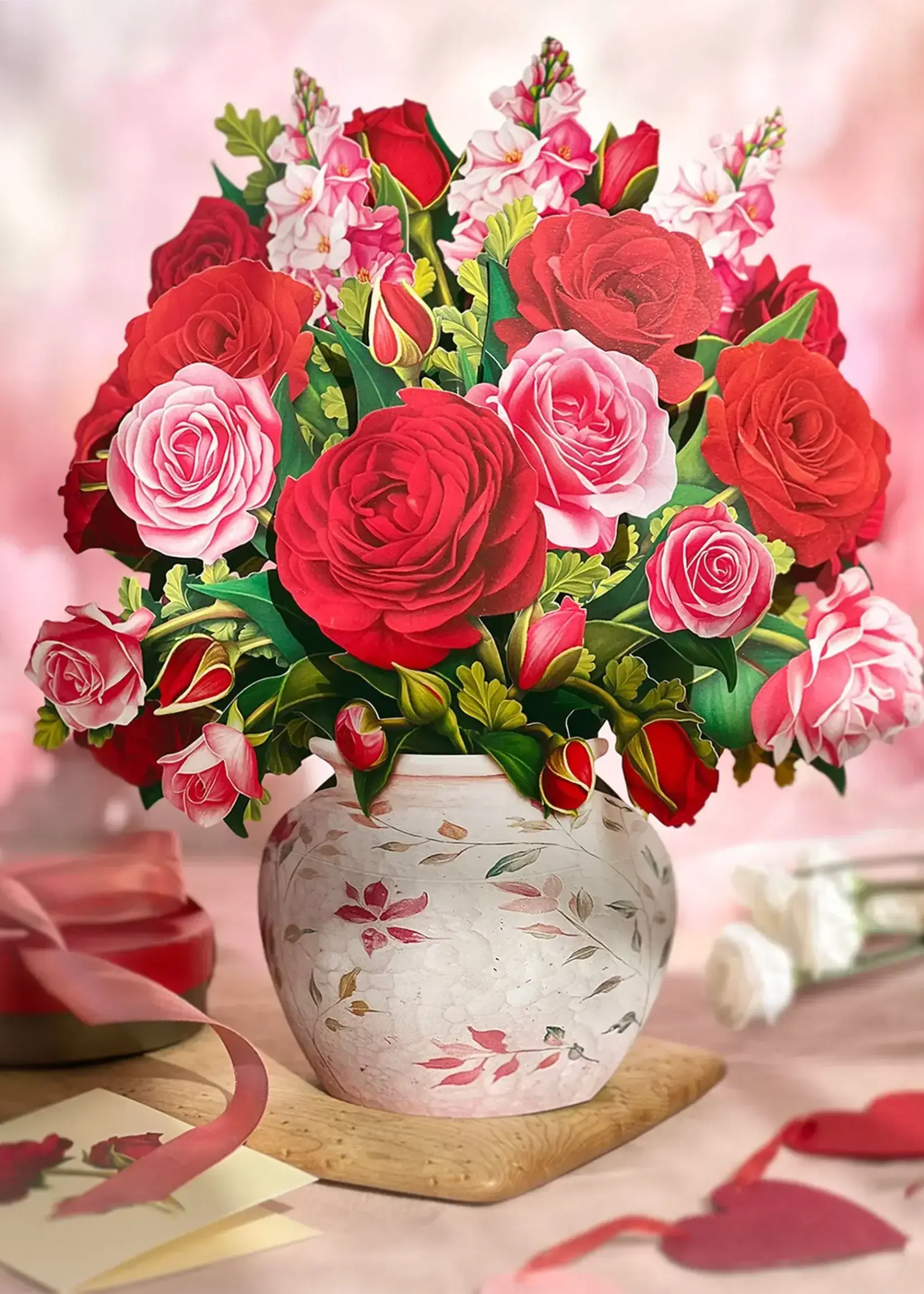 Fresh Cut Flowers Pop-Up Card - Blooming Roses