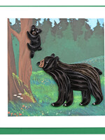quillingcard Black Bear and Cub